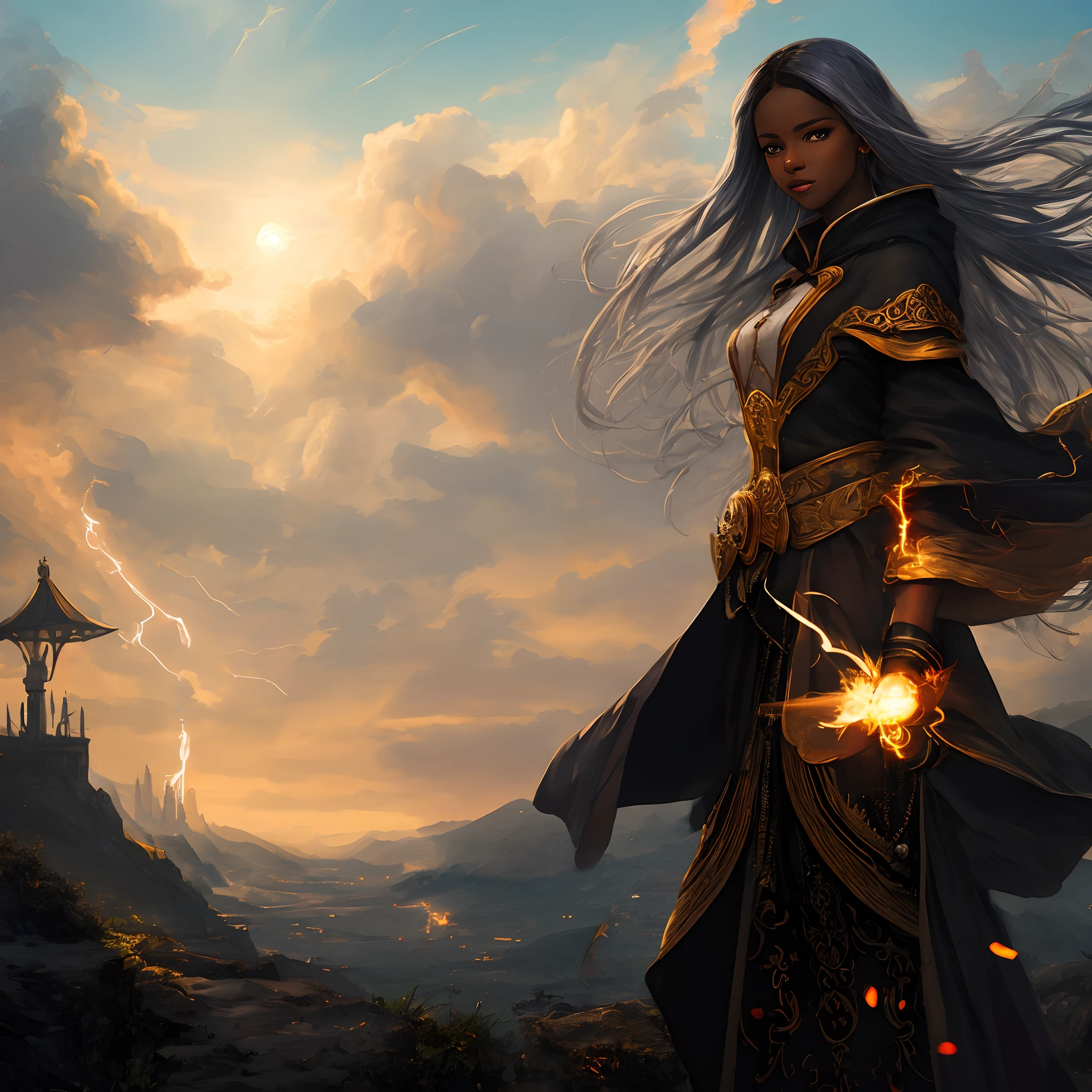 Eliminate the tower in the sky and put the continuation of the landscape according to the one that is already there.