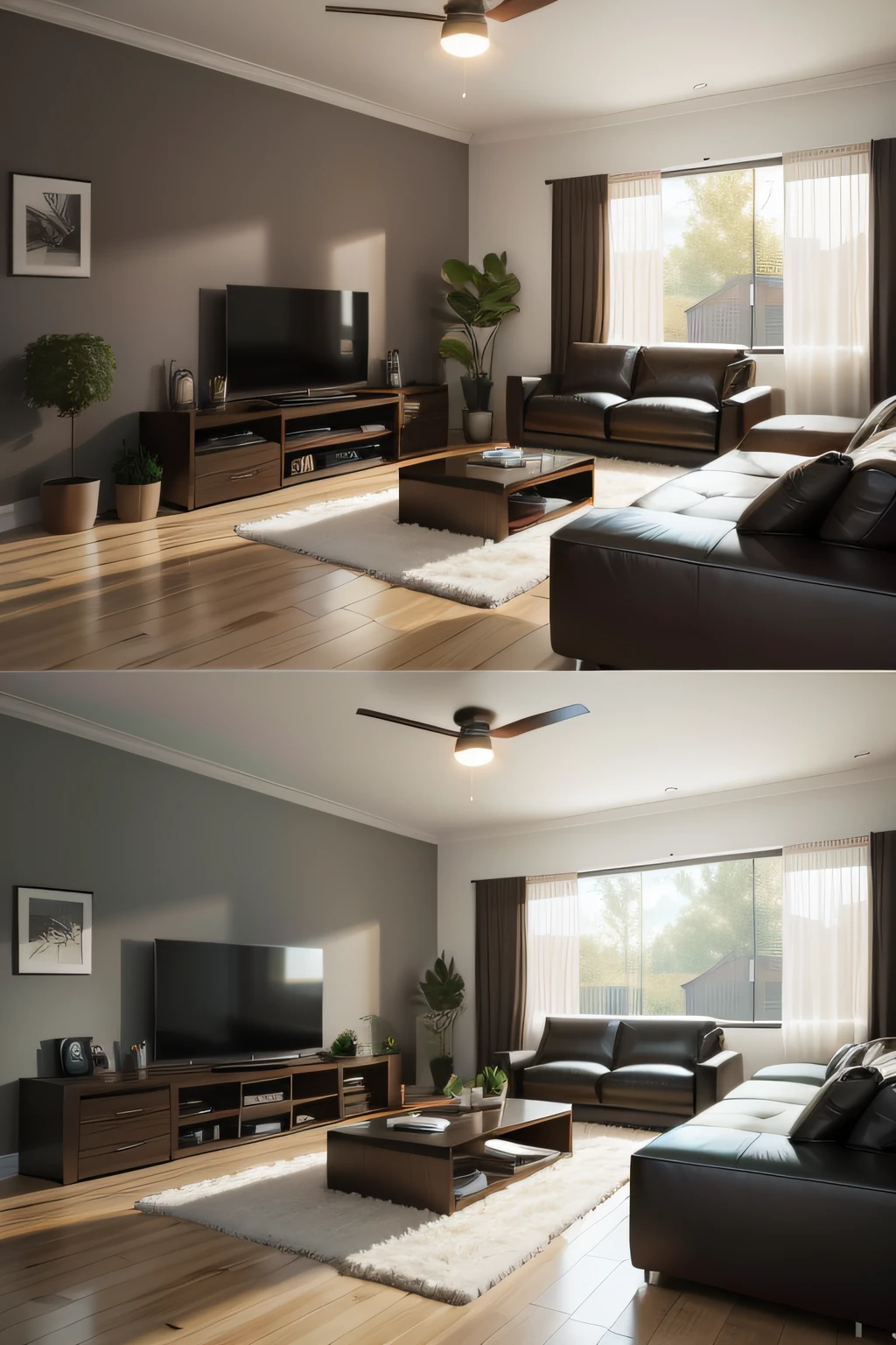 Realistic living room at home