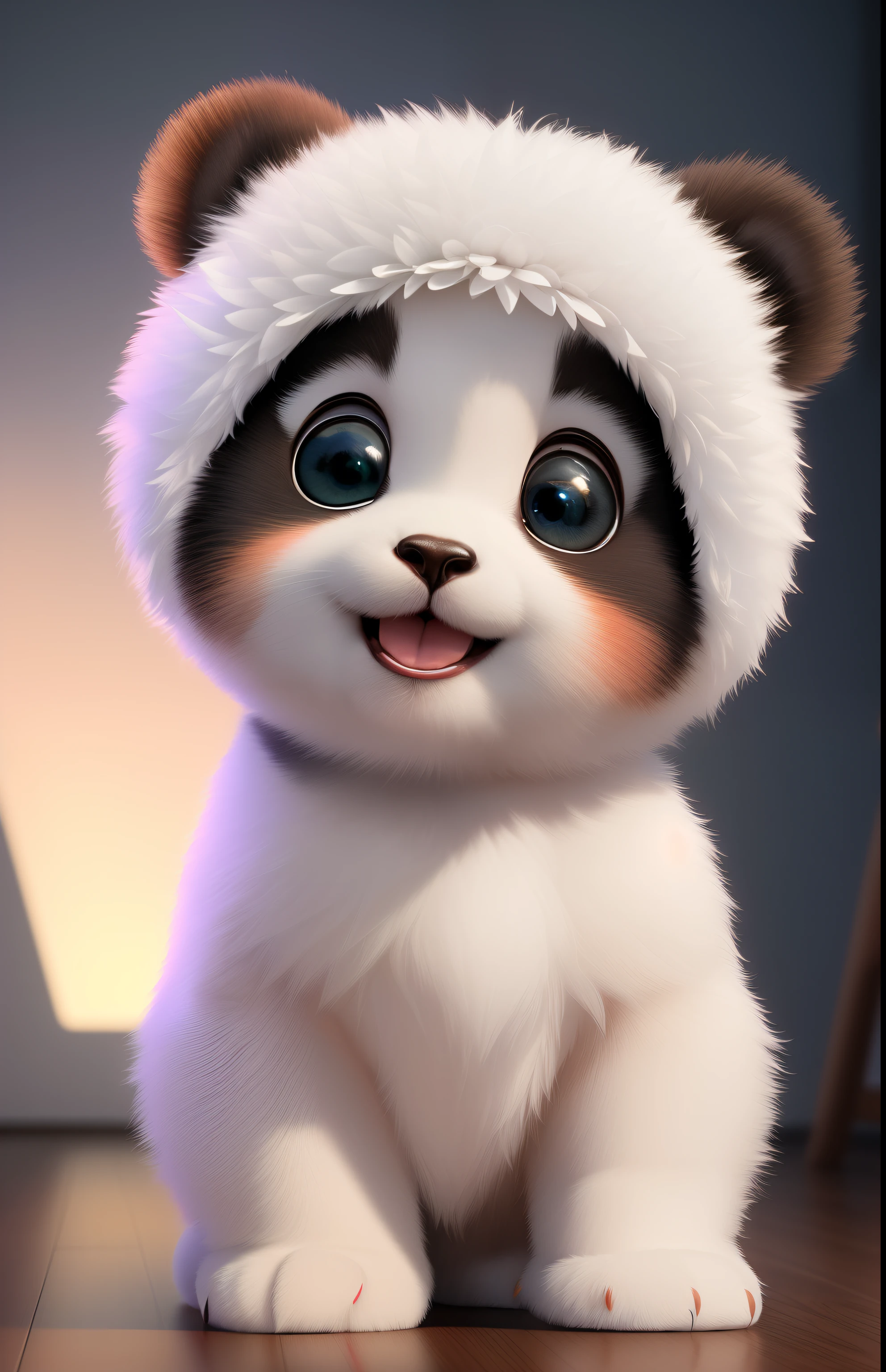 (masterpiece), (best quality), (ultra-detailed), (full body:1.2), Super cute, Baby, Pixar, Baby panda in pajamas, Big bright eyes, Fluffy, Smile, Delicate and fine, Fairy tales, Incredibly high detailed, Pixar style, Bright color palette, Natural light, Simple background with pure color, Octane render, Trending on Artstation, Gorgeous, Ultra wide angle, 8k, HD, Realistic