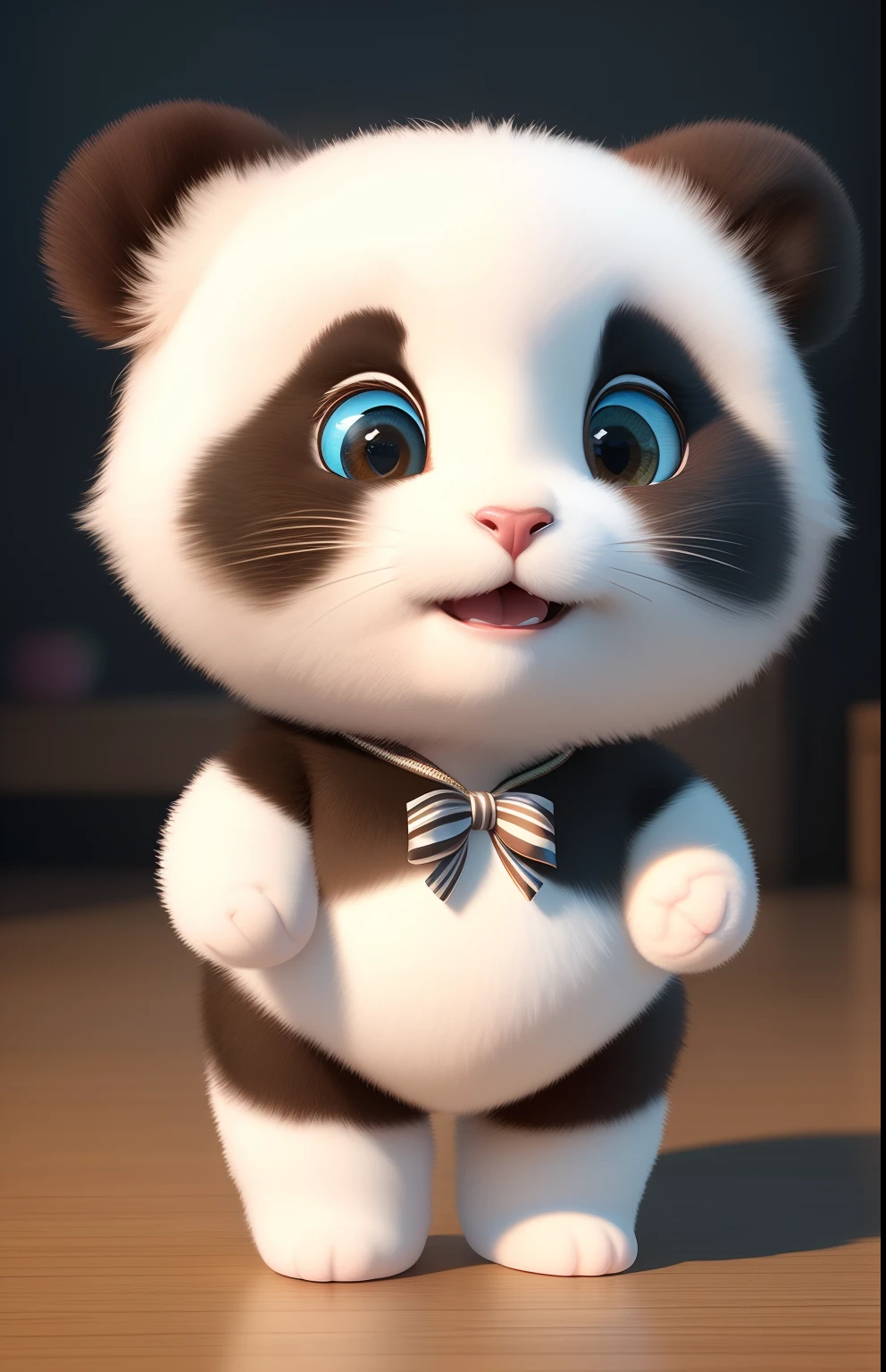 (masterpiece), (best quality), (ultra-detailed), (full body:1.2), Super cute, Baby, Pixar, Baby panda in pajamas, Big bright eyes, Fluffy, Smile, Delicate and fine, Fairy tales, Incredibly high detailed, Pixar style, Bright color palette, Natural light, Simple background with pure color, Octane render, Trending on Artstation, Gorgeous, Ultra wide angle, 8k, HD, Realistic