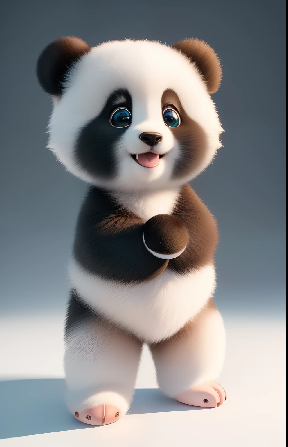 (masterpiece), (best quality), (ultra-detailed), (full body:1.2), Super cute, Baby, Pixar, Baby panda in pajamas, Big bright eyes, Fluffy, Smile, Delicate and fine, Fairy tales, Incredibly high detailed, Pixar style, Bright color palette, Natural light, Simple background with pure color, Octane render, Trending on Artstation, Gorgeous, Ultra wide angle, 8k, HD, Realistic