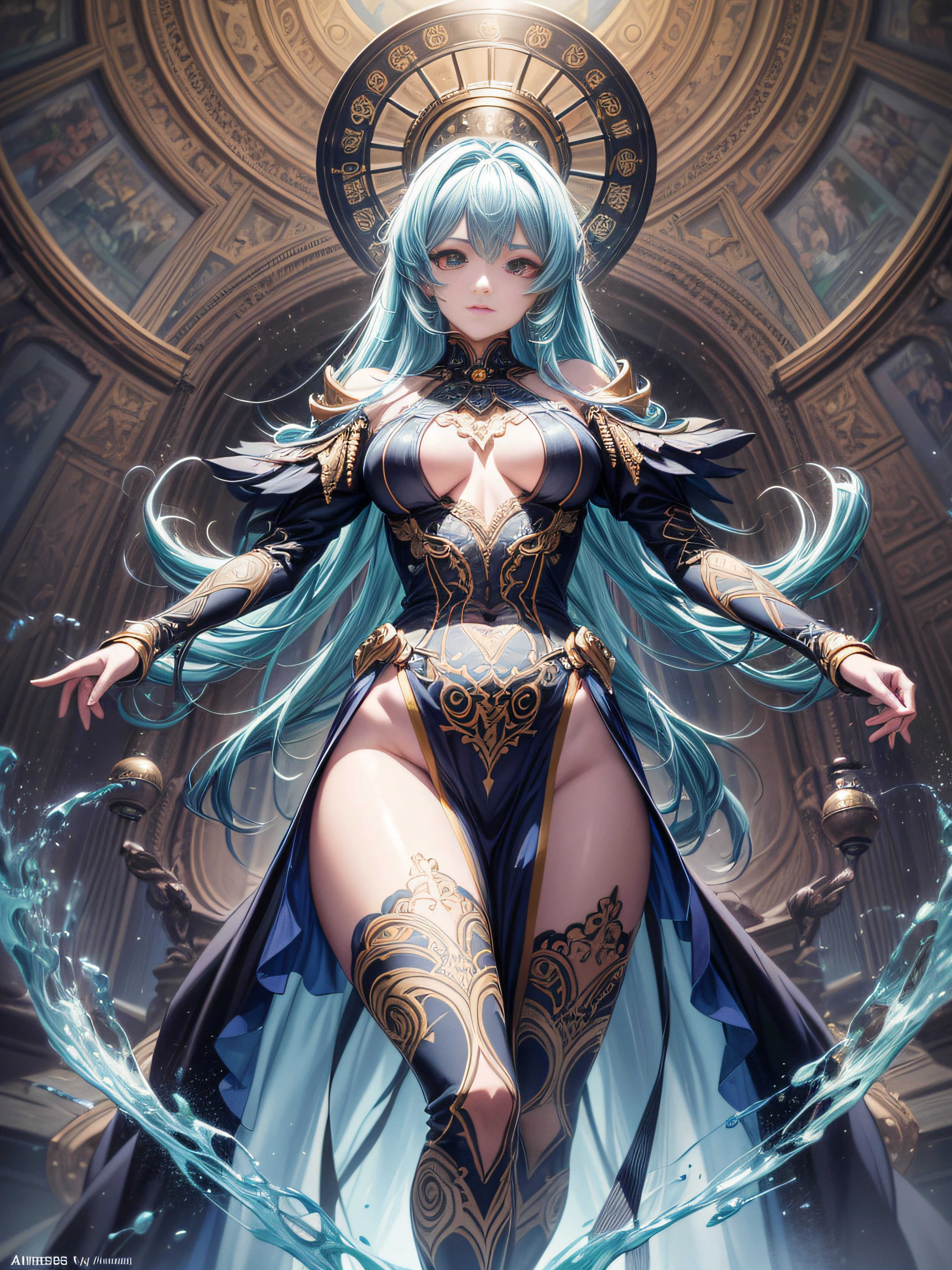( An ( [ Alphonse Mucha's | Anders zorn's ] ) [ stunning | astonishing | exquisite ] [ masterpiece | artwork ] ) with the ( full body ) portrait of an ( [ ominous | gloomy ] but ( beautiful ) ) biomechanical ( African character ) posing on top of a pedestal , [ afrofuturism | afropunk ] illustration in ccdsf artstyle with ( dynamic ( symmetry ) ) , clear and readable tangents full of negative space , perfect ( symmetrical ) well-proportioned anatomy
 , ((masterpiece)), ((highly intricate details)),beautiful, high quality, highres, absurdres, light difussion, intricate details, complex details, ((anime)), (anime:1.5) , (perfect face:1.3), extreme detailed eyes, colorful, highest detailed, vibrant colors, high contrast, (8K UHD:1.2), (photorealistic:1.2),(masterpiece:1.4), (best quality:1.4),extremely detailed wallpaper, highly detailed illustrations, ((1 Girl)), (best lighting) , (super-complex details) , 4K unified, (super-detailed CG: 1.2)