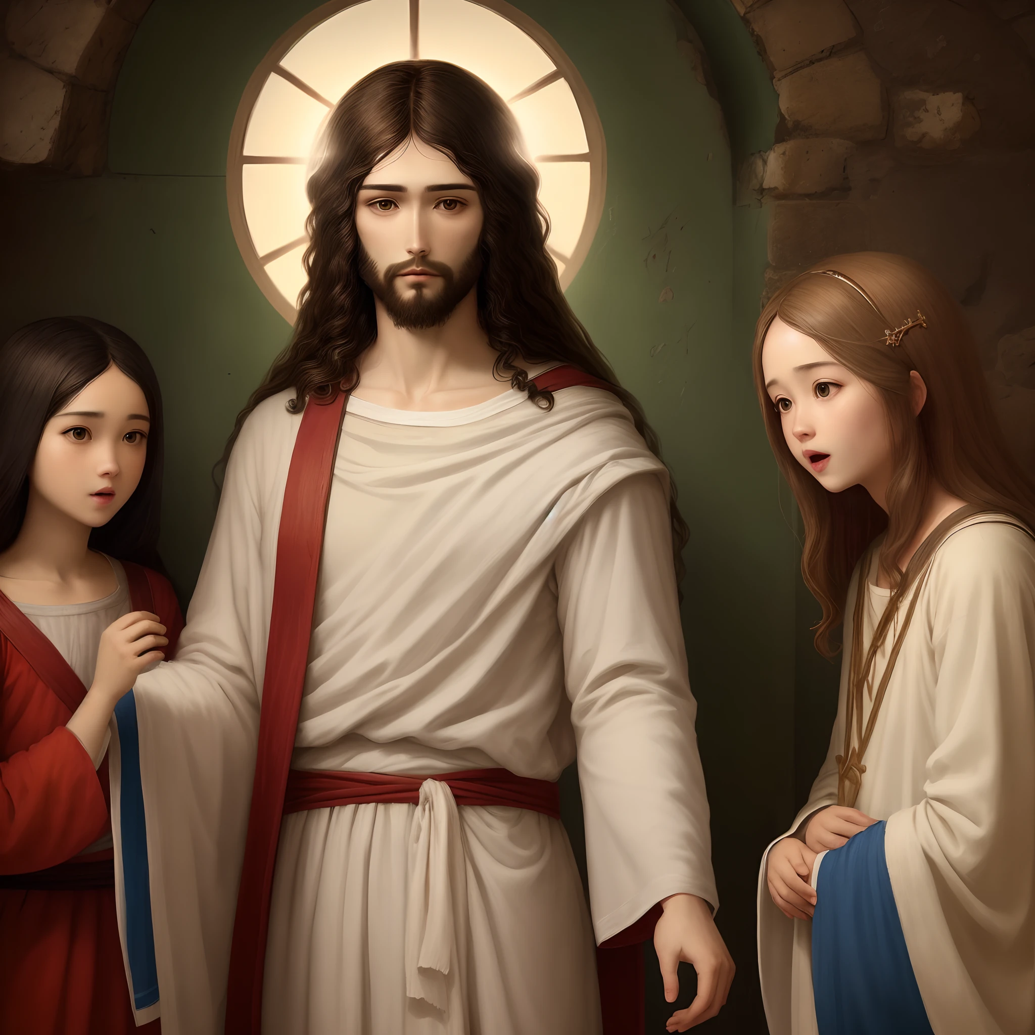 Jesus of Nazareth with his apostles in prayer --auto