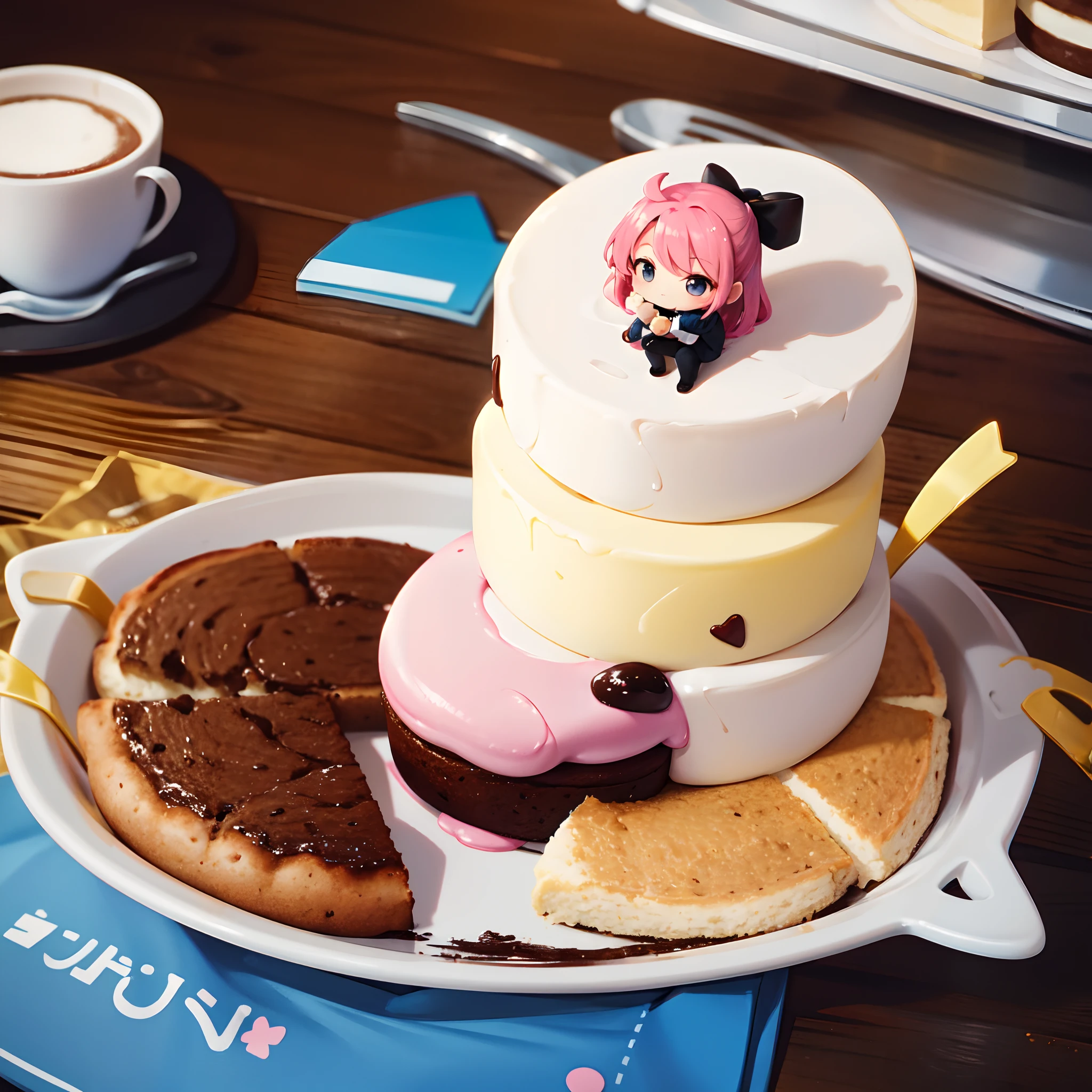 Cake in the shape of a chibi character,