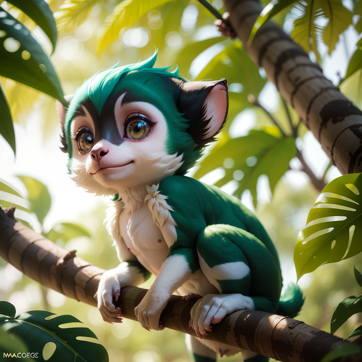 Macacos na floresta