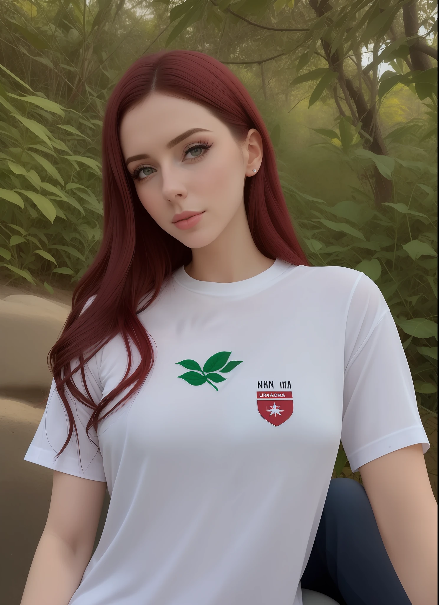 mulher linda arafed sentada em um banco, Anna Nikonova aka Newmilky, angelawhite, vestido com uma camiseta branca, 23 anos, namorada russa, Amouranth, camisa apertada, 2 Modelo feminina de 4 anos, vestido com camisa branca, Garota sexy, Taran Dasha