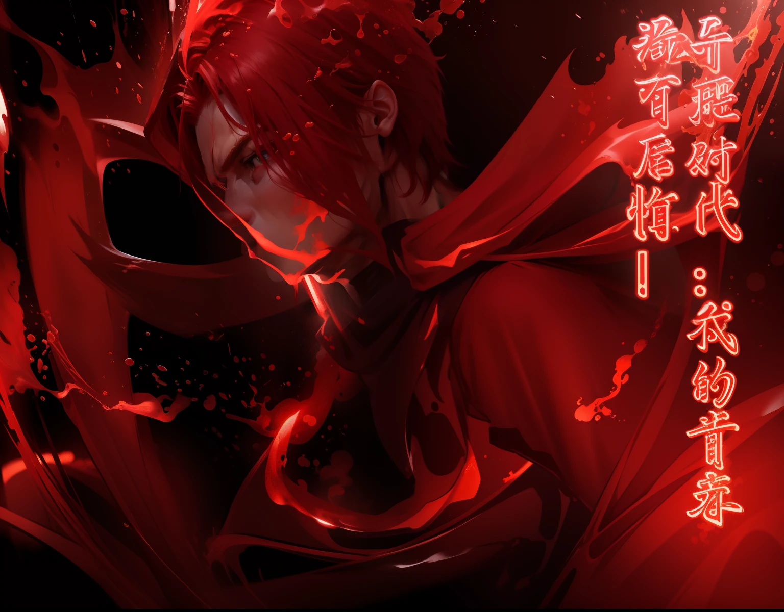 red hair,There is a red glow all around,Very strong,male people,