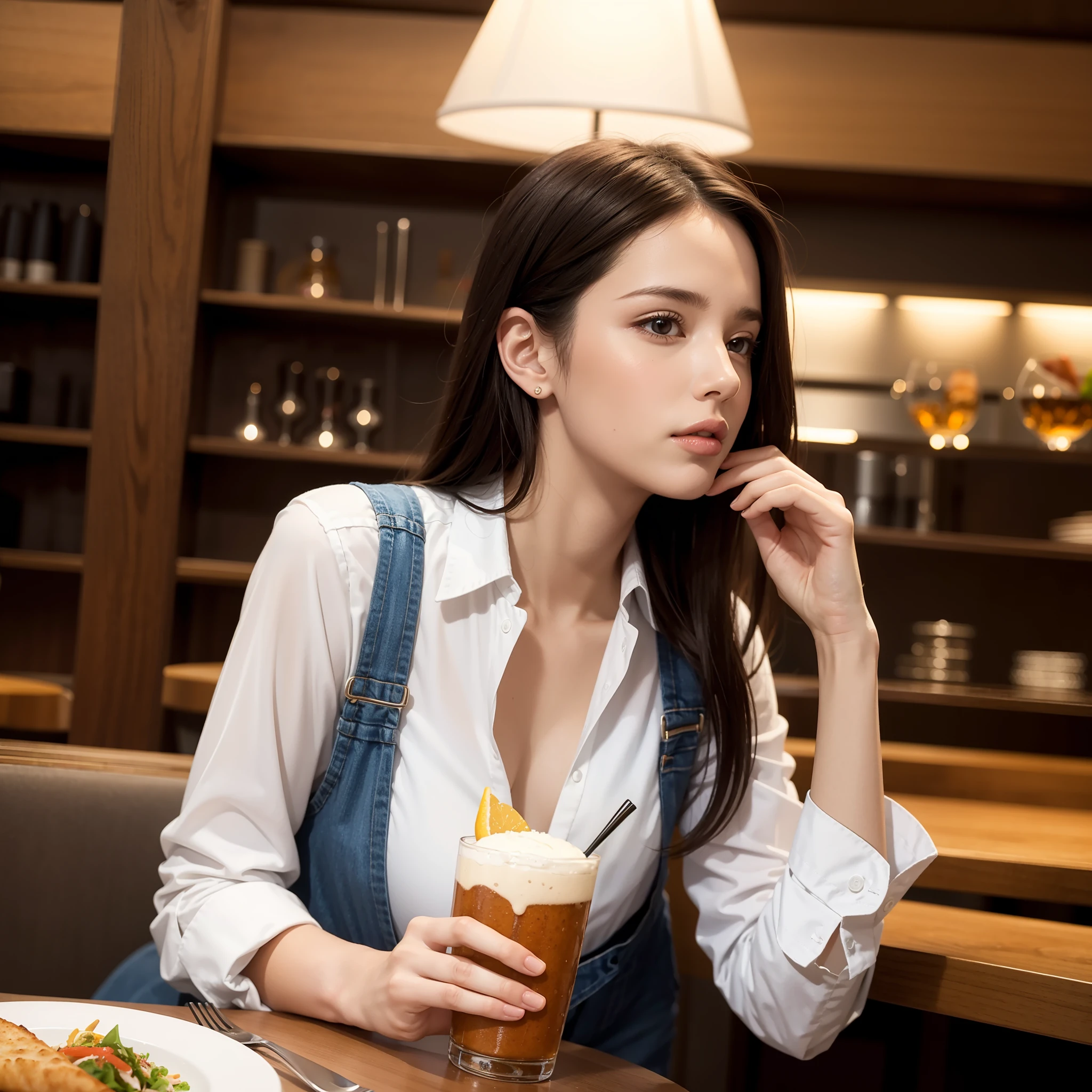 Women and men in a modern restaurant in Spain