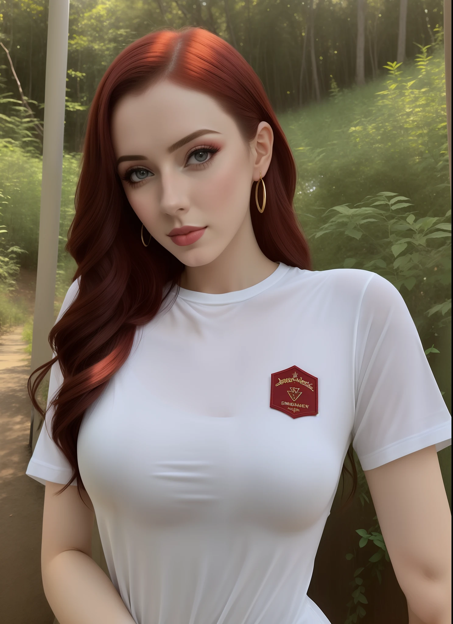mulher linda arafed sentada em um banco, Anna Nikonova aka Newmilky, angelawhite, vestido com uma camiseta branca, 23 anos, namorada russa, Amouranth, camisa apertada, 2 Modelo feminina de 4 anos, vestido com camisa branca, Garota sexy, Taran Dasha