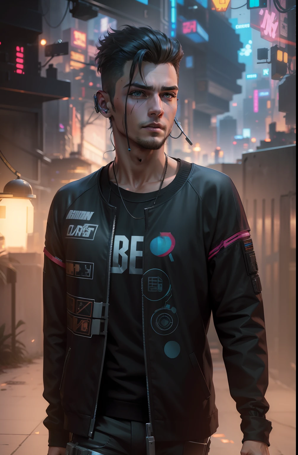 Background change, cyberpunk handsome boy,face realistic,8k,