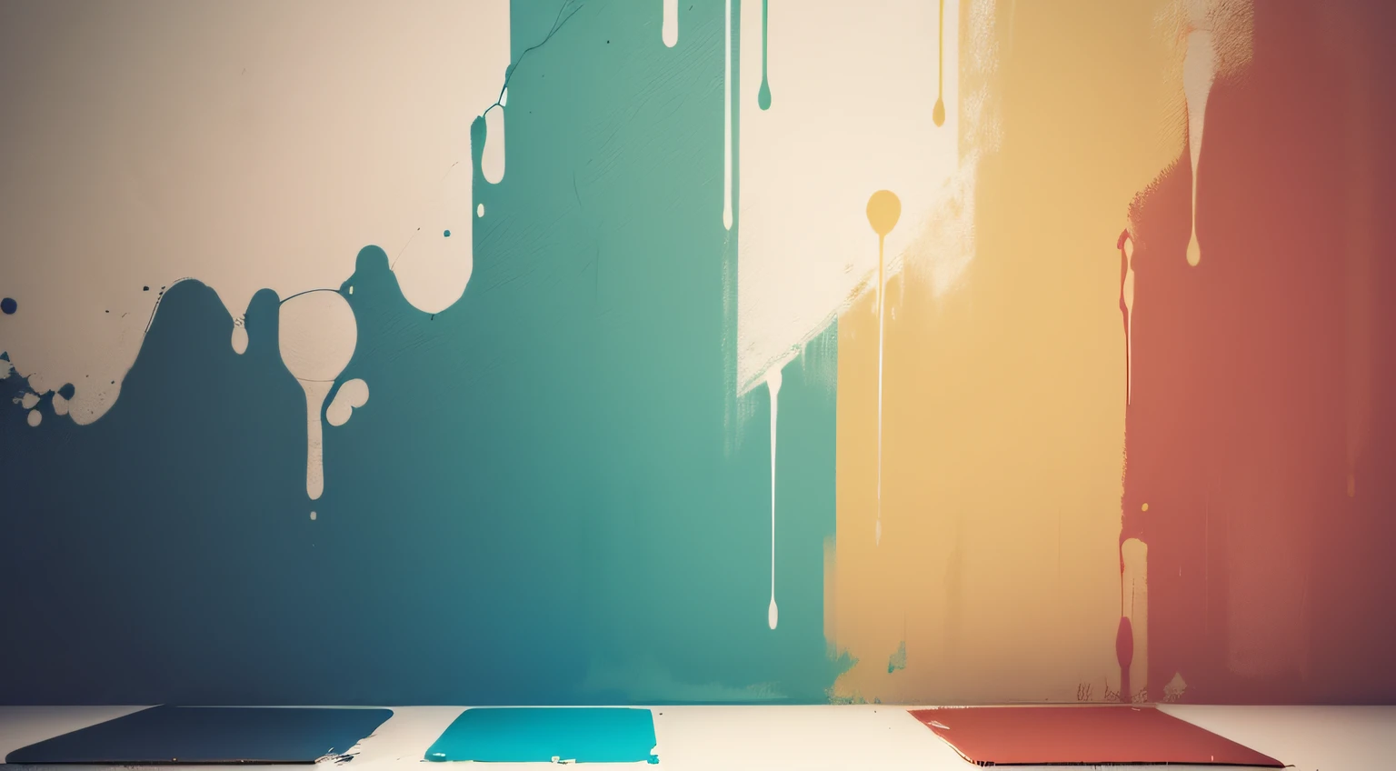 A wall paintbrush and a color palette