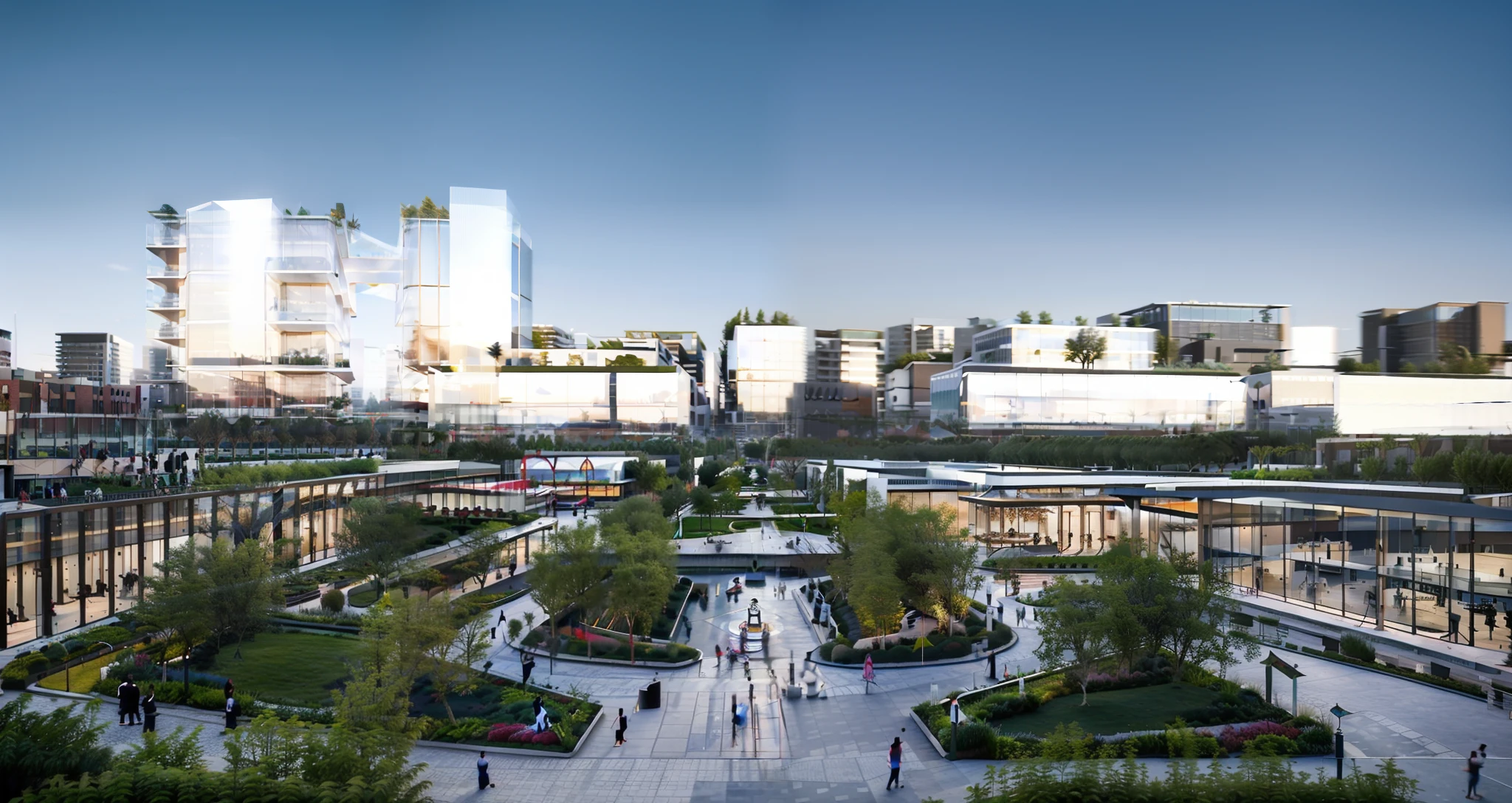street park,plaza,Fountain