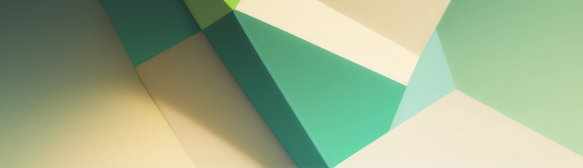 LinkedIn background cover with geometric shapes with pastel colors in green and beige
