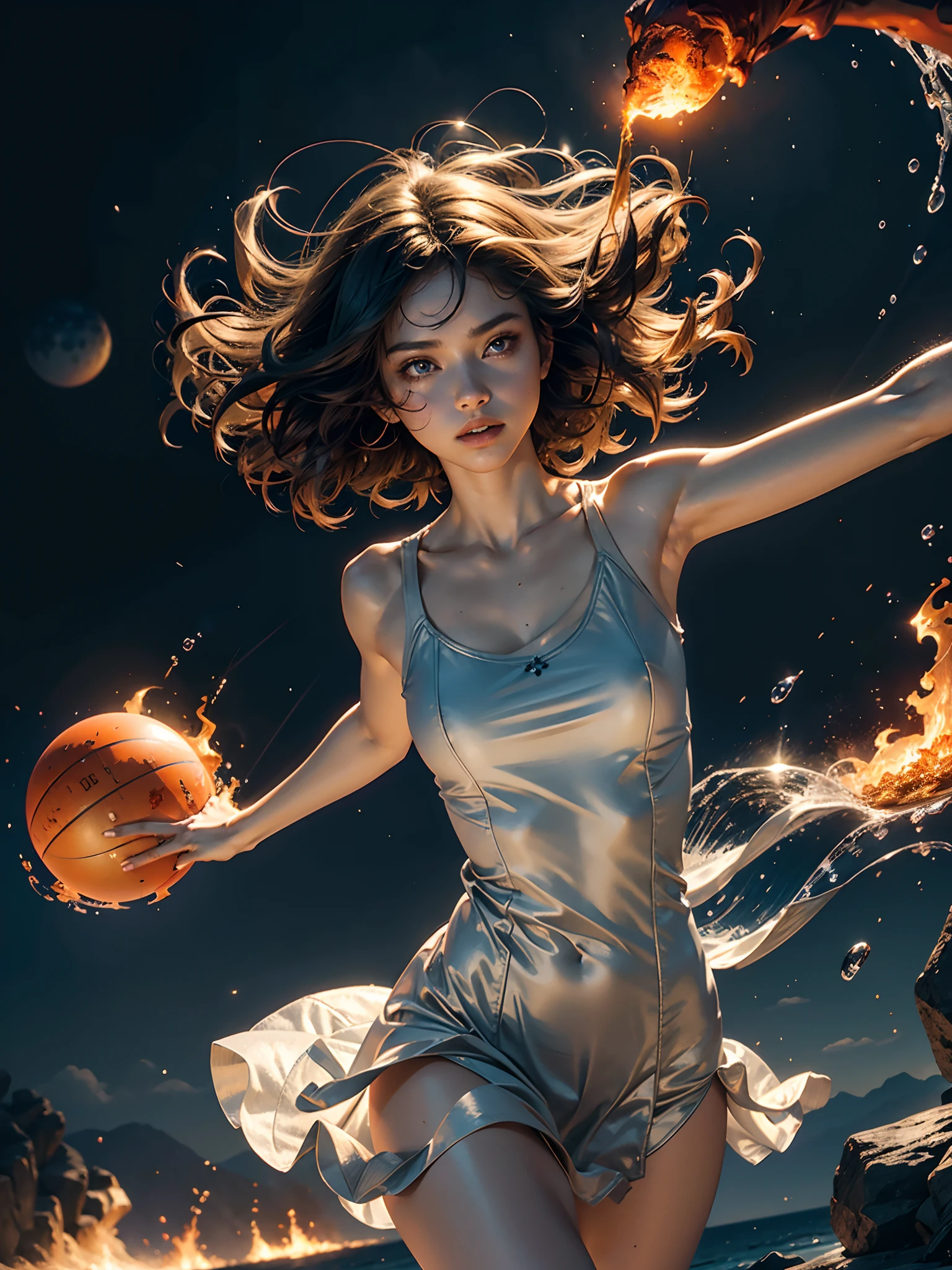 (masterpiece:1.1), (best quality:1.2), (artwork:1.1) of (real adult catgirl in light nightdress, dynamic pose:1), skinny, thin legs, thin hips, crepuscular rays, (scenic, floating short hair, tender, natural skin, upper body, tall), (crisp:1.1), (ultra detailed, ultra detailed cg background), full body colorful tattoo, firestorm, centered, colorful, glowing, (depth of field), wavy hair, finely detailed, (edge detection:1), (120mm), beautiful eyes, (intense lighting:1.1), (ultrasharp), fine art, creative, face, bokeh, photographed on a Fujifilm GFX 100S, macro lens, orange, cold blue, fireball, engulfed in flames, flight, sunny, dynamic, physics, sky, lava, moons, shockwaves, red-hot, magic, wizardry, spheres, concentric