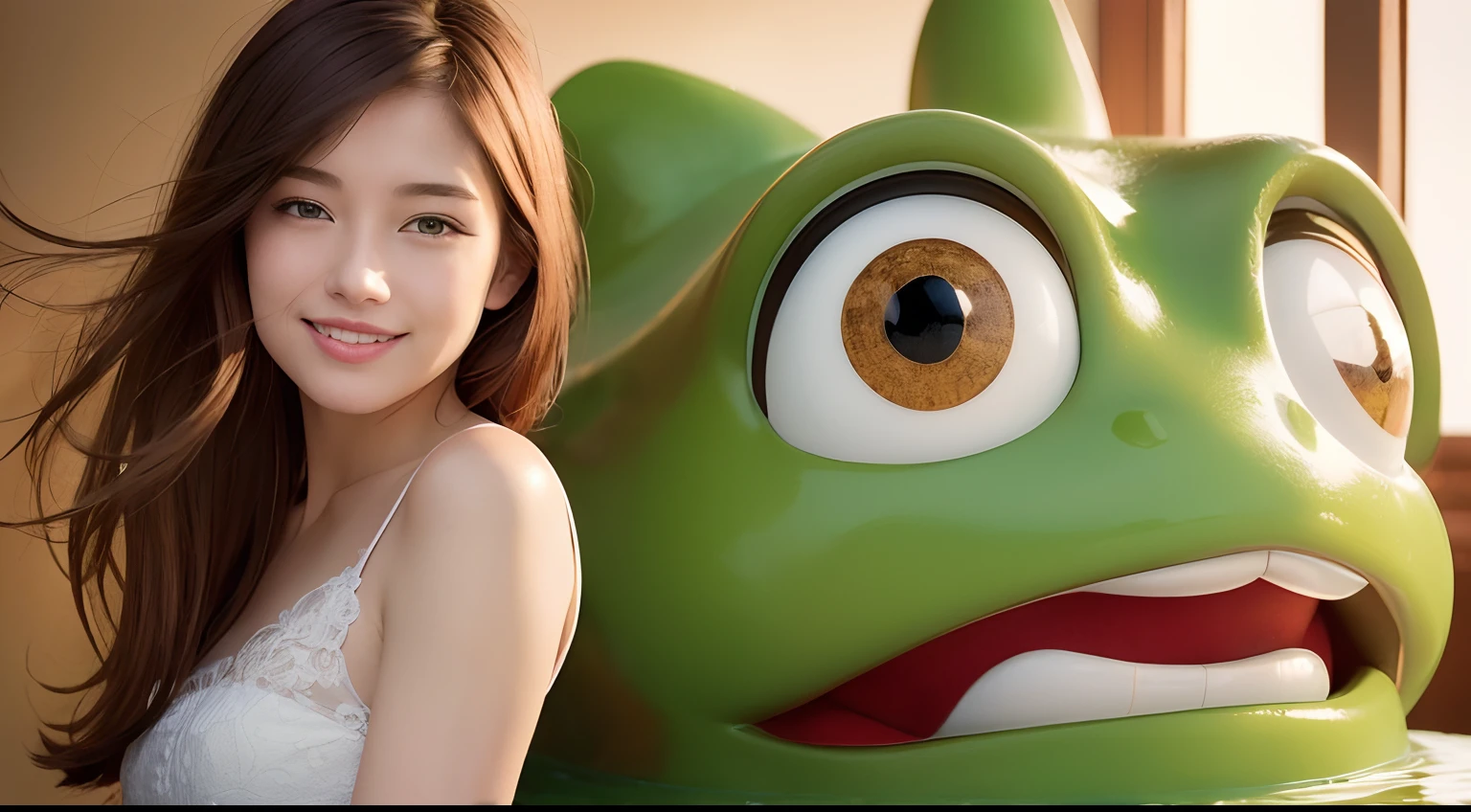 (8K, Best Quality, Masterpiece: 1.2), (Realistic, Photorealistic: 1.37), Super Detail, 1 Girl, Cute, Solo, (Redness of the Nose), (Smile: 1.15), (Mouth Closed) Small, Beautiful Eyes, (Long Hair: 1.2), Floating Hair Novafrog style, upper body, Japan person