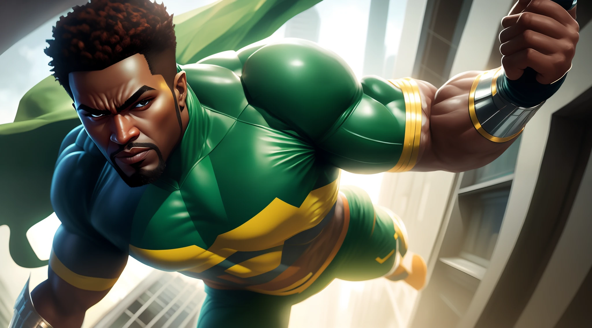 Homem arafed em uma roupa verde e amarela voando pelo ar, Stanley Artgerm Lau, foto de retrato, 8k render", cg arte, maravilha, hero, hero pose colorful city lighting, Personagens dos quadrinhos da Marvel, marvelous expression, iconic character splash art, estilo da maravilha, Personagem da Marvel, personagem de quadrinhos, Amazing 8K character concept art, personagem de jogo de luta