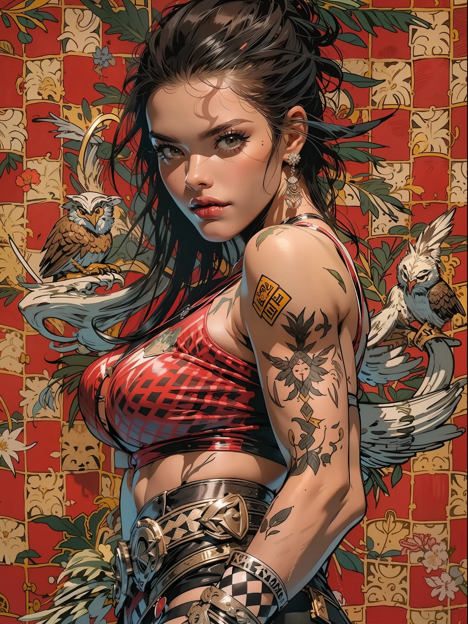 ::brandon peterson e joe madureirastyle ::2.0 comix illustration style,tatoon style , comic book style , ,beautiful woman with long  hair ultra detailed, (beautiful and clear background:1.2),, fantastic paintings ,graffit style,  flowers, olhos altamente detalhados , a t-shirt or dressed in a white blouse underneath, with both fists in a fighting position, and bracelets, fighting against an enemy, with long black hair , stained glass colored,  out, vibrant, alphonse mucha style, fantastic paintings by joe madureira  ,high quality,  art,ashley graham  beautiful woman with long red hair  , freedom, soul, digital illustration, comic style, perfect anatomy, centered, approaching perfection, dynamic, highly detailed, watercolor painting, artstation, concept art, smooth, sharp focus, illustration, art by carne griffiths and wadim kashin,big  breast,alone anime girl with a medium lenght pose and cute clothes, short pastel blonde hair , heterochromia, perfect anatomy, centered, approaching perfection, dynamic, highly detailed, character sheet, artstation, concept art, smooth, sharp focus, illustration, art by kim jung gi,, artgerm, carne griffiths and wadim kashin , sasha yakovleva, loish, jeremy mann, full body shot, character sheet, lightningwave, beautiful anime watercolor painting ,paint dripping by tim okamura, victor nizovtsev, greg rutkowski, noah bradley. trending on artstation, 8k, masterpiece, graffiti paint, fine detail, full of color, intricate detail, golden ratio illustration,monochromatic green background, masterpiece, best quality, high quality, highres, best quality, high resolution fix, bright amazing lighting, detail enhancement, high quality, highres, detail enhancement, 8k, hd