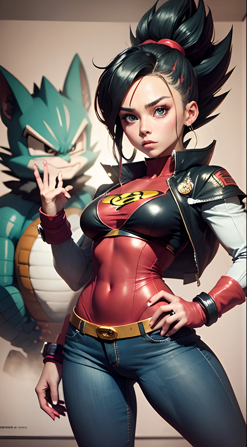 Elizabeth Olsen as Wanda consists of - Art - O - Dragon, hand drawn, pencil ink, Vegeta, with Vegeta hair, Prince Vegeta, Dragon Ball Art Style, Wild Spike Black Saiyan Hair, Akira Toriyama style, Dragon Ball concept art, inspired by Seki Toriyama, Dragon Ball style, HD artwork, character Dragon Ball, Dragon Ball Z style