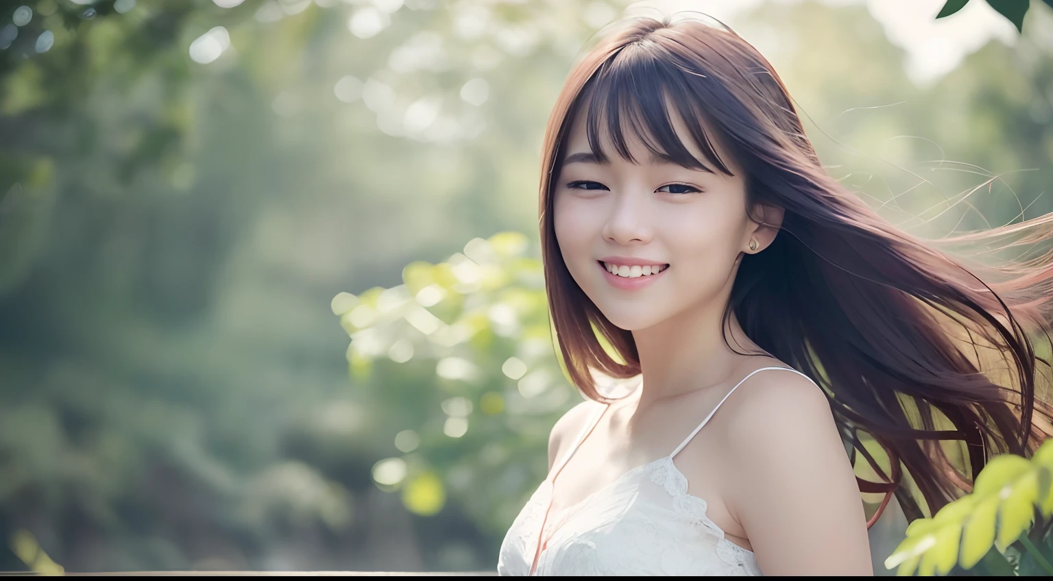 (8K, Best Quality, Masterpiece: 1.2), (Realistic, Photorealistic: 1.37), Super Detail, 1 Girl, Cute, Solo, (Redness of the Nose), (Smile: 1.15), (Mouth Closed) Small, Beautiful Eyes, (Long Hair: 1.2), Floating Hair Novafrog style, upper body, Japan person