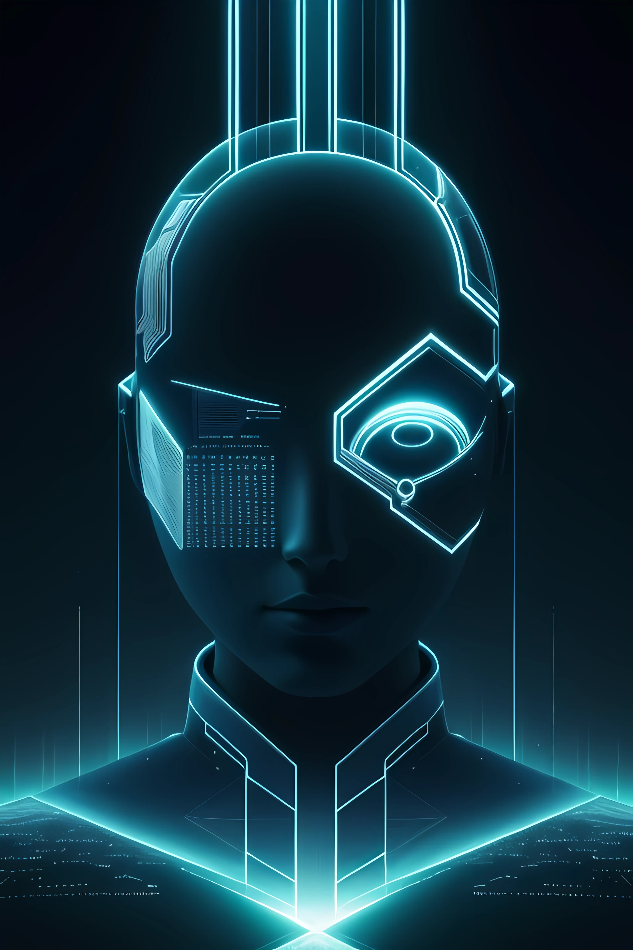 En una pantalla llena de vida, A display of futuristic images materializes, showing algorithms and codes in constant transformation