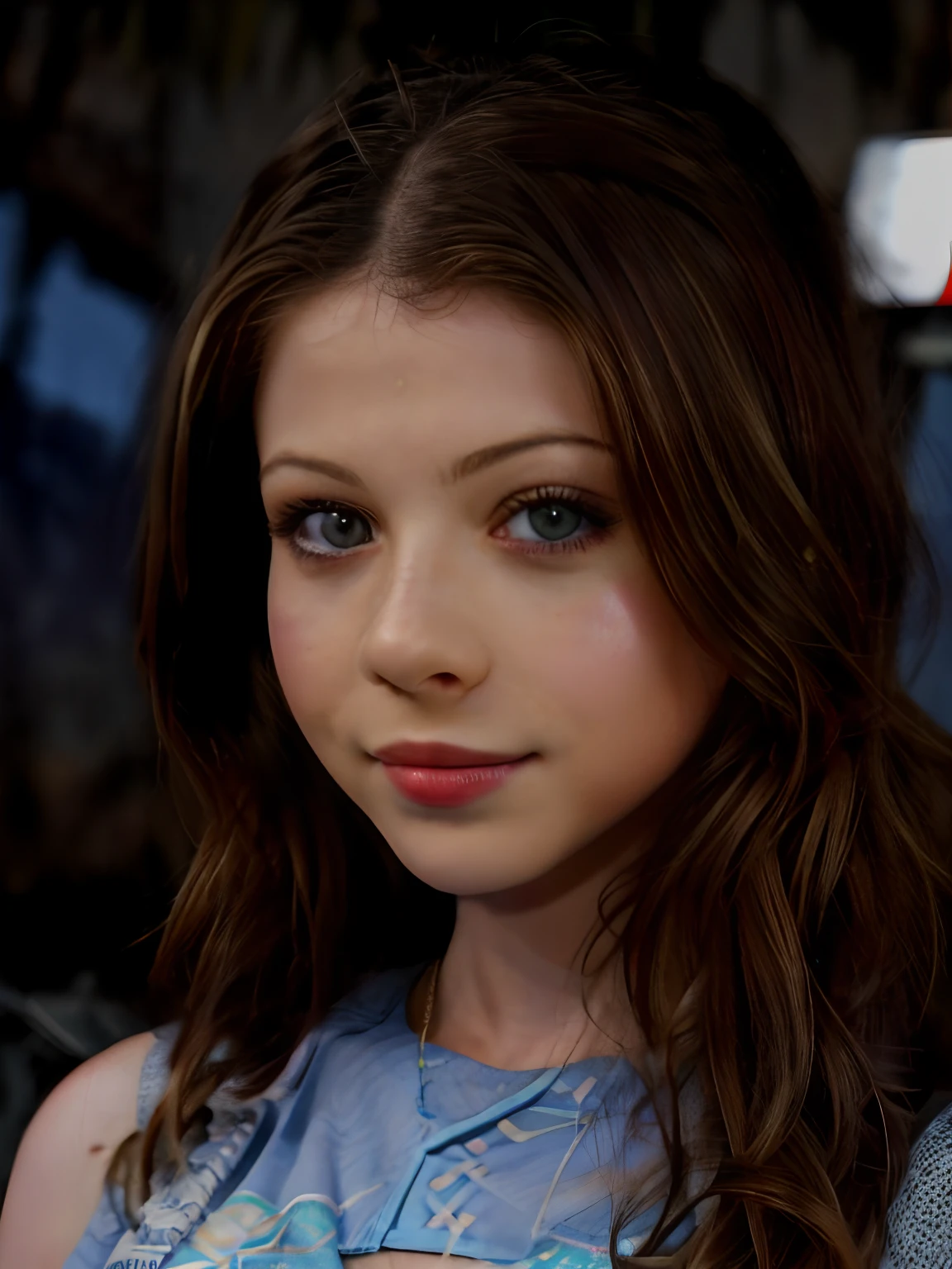 foto de Michelle Trachtenberg sentada em um painel na comic-con, (vestindo jeans e uma camisa apertada), (decote), extremely high quality RAW photograph, fundo detalhado, intrincado, detalhes e texturas requintados, altamente detalhado, fotografia ultra detalhada, warm ilumination, artstation, 4k, foco nítido, alta resolução, pele detalhada, olhos detalhados, 8k uhd, dslr, alta qualidade, grain of film, Fujifilm XT3, large_breasts