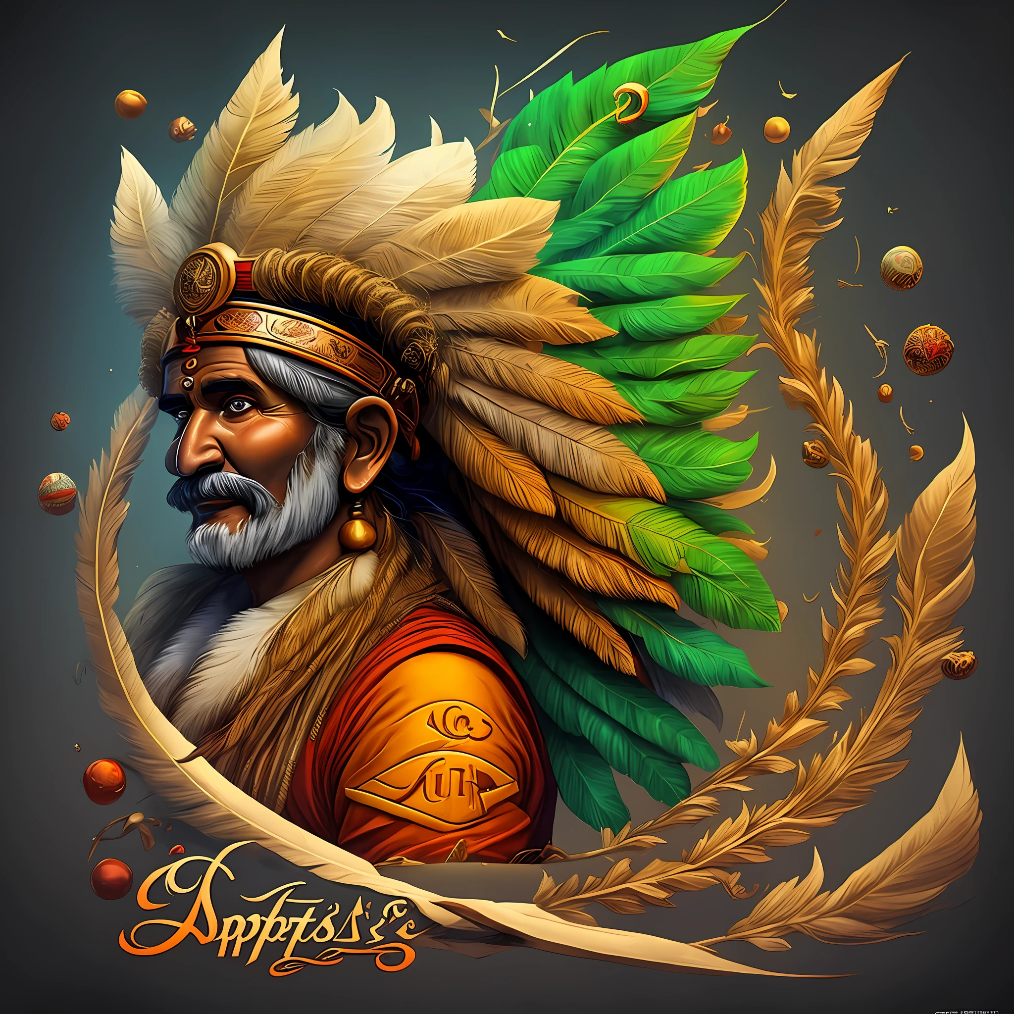 Arte de logo de um site de apostas, tema indiano, com o nome "Indian's bet"