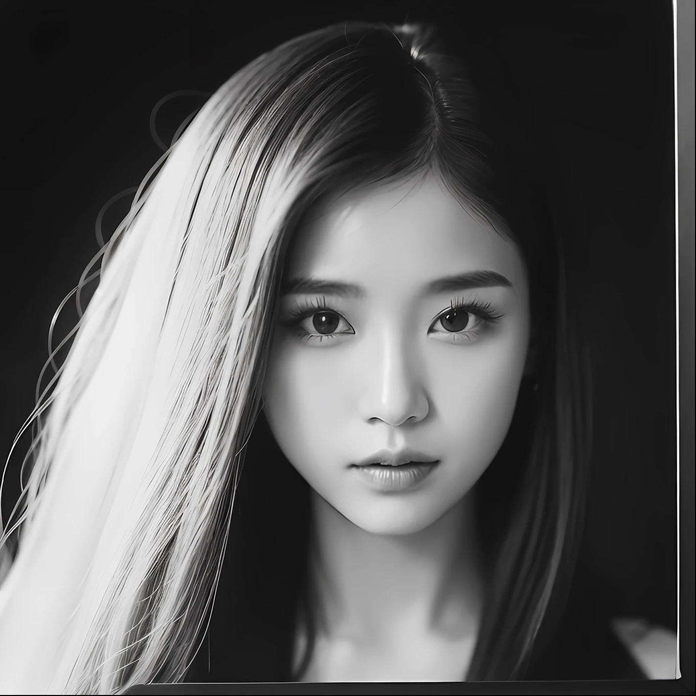 Solo portrait photo of a 20-year-old real-life girl, ((1girl)), asian, k-idol, tiara on her head, gorgeous dress, super realistic photo, long straight black hair, a single girl, by Ando Fuchs and Julius Horsthuis ultra realistic highly detailed intricate photorealistic style photography sharp focus on the eyes, cinematic lighting