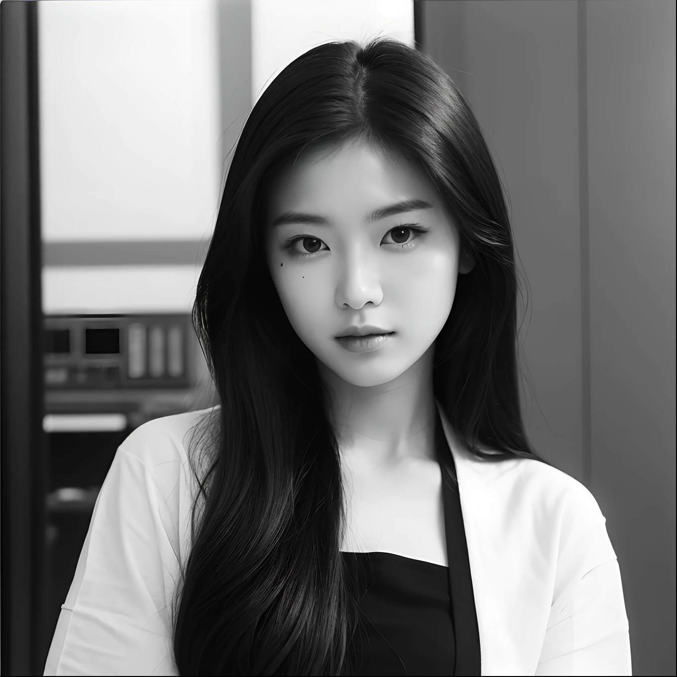 Photo of a Beautiful Korean kpop idol Woman, Summer, Lustful, Film grain, Ilford HP5, 80mm