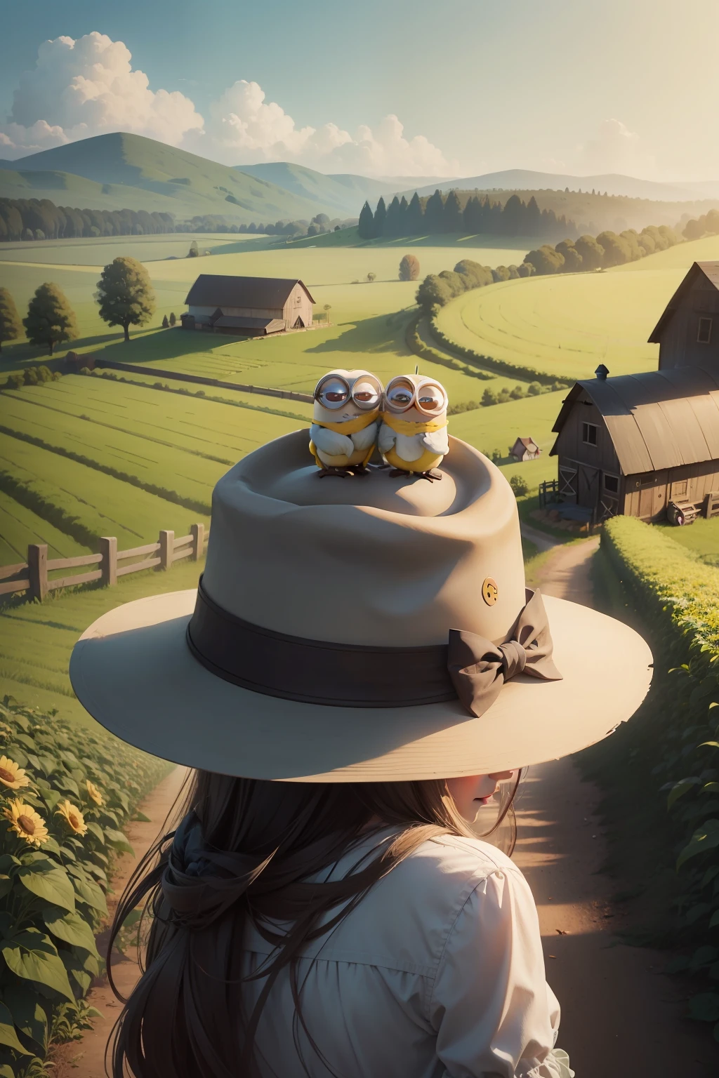 Farm minions with hat