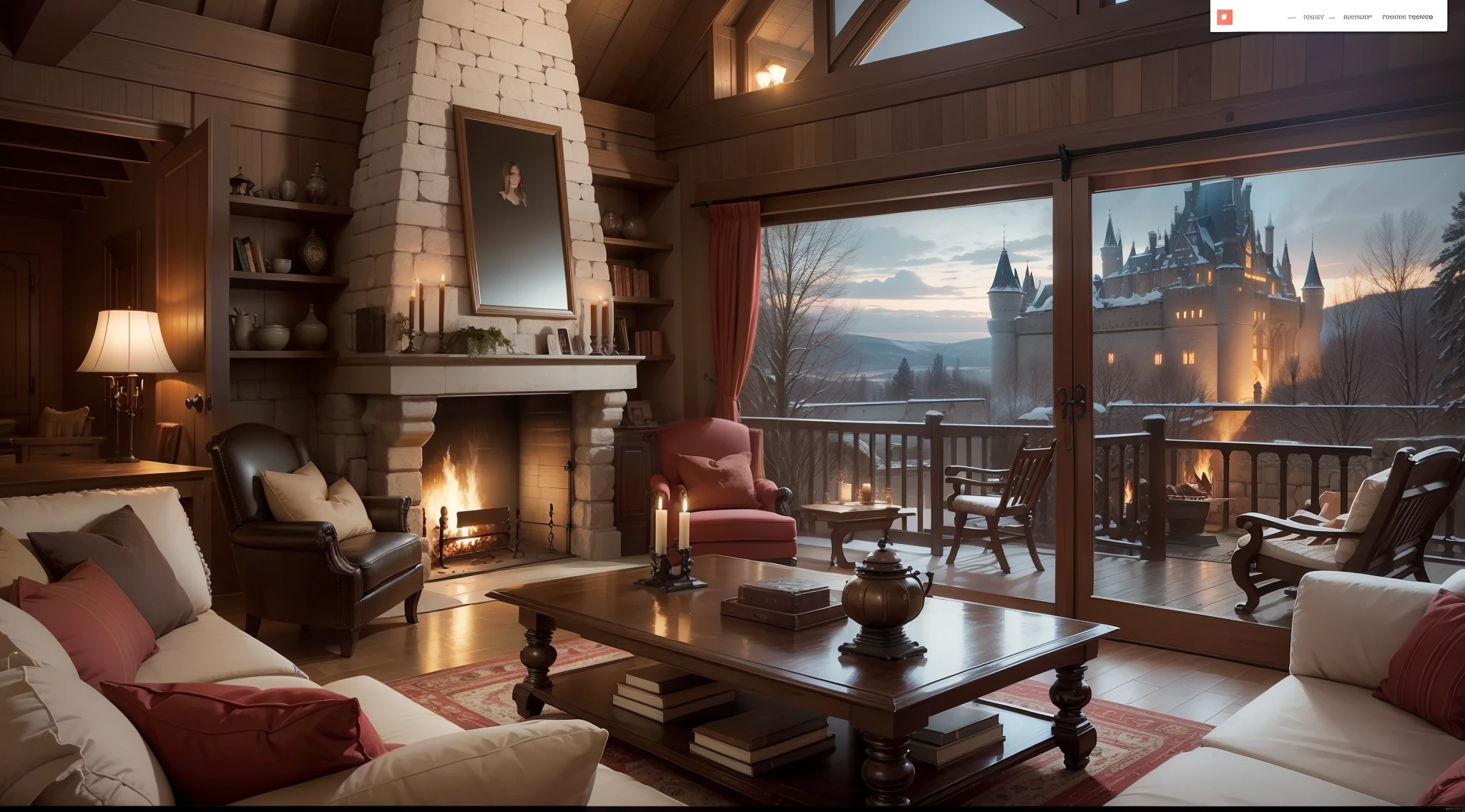 Fireplace Ambience with overlooking the Castle