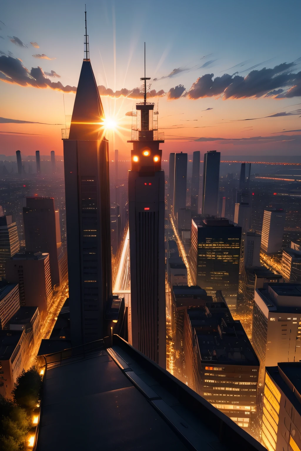 Anime, Kizi, Tanzen, Sonnenuntergang, Steg, im hintergrund Jacht mit beleuchtung