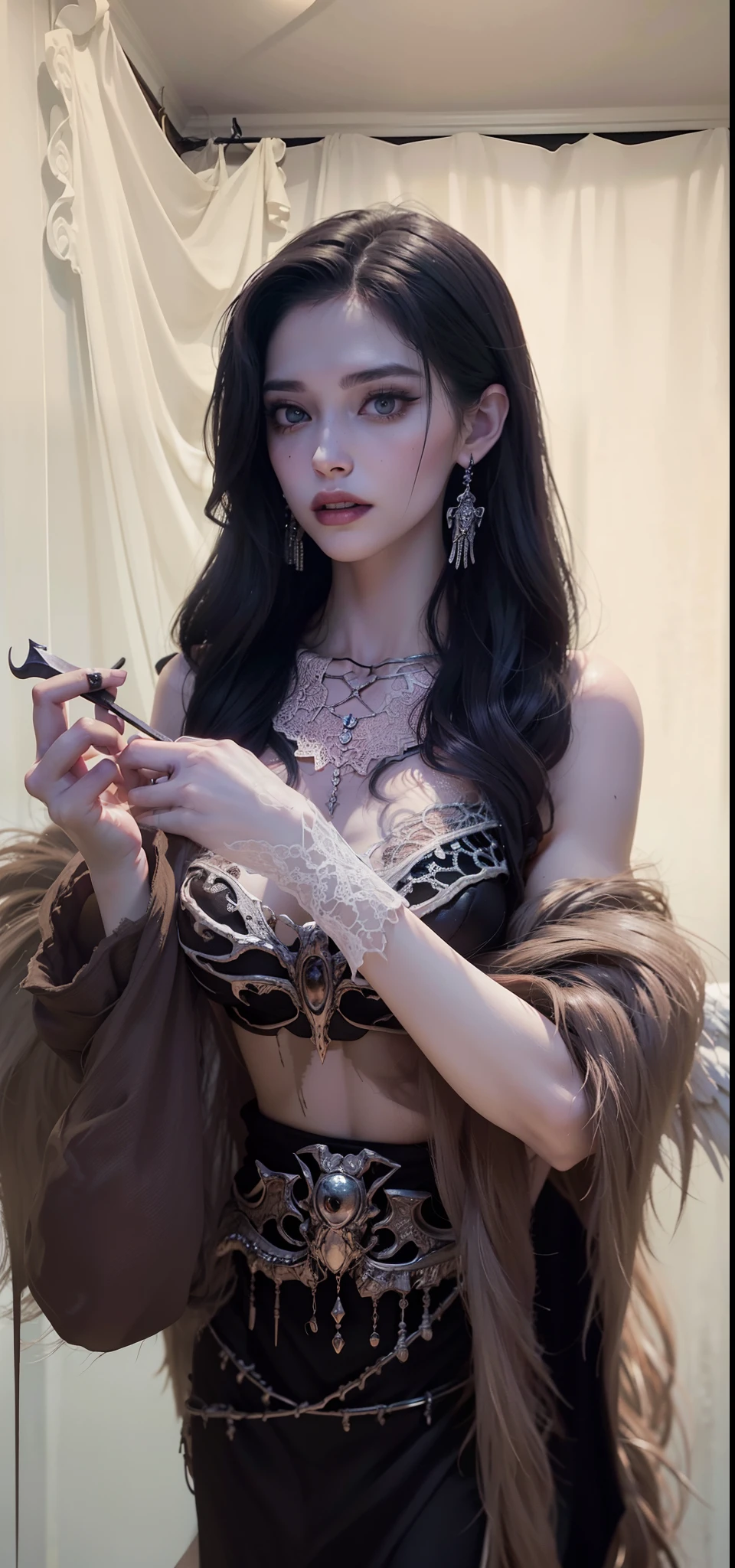 tmasterpiece,Highest image quality,Bondage bust of beautiful slave sister,Exquisite purple updo hairstyle,blacksilk,Decorated with a range of metal chokers and anklets,Ultra-detailed details,advanced。At the Pixiv Art Station,Break your own power,,The kinky is exposed,R-18G