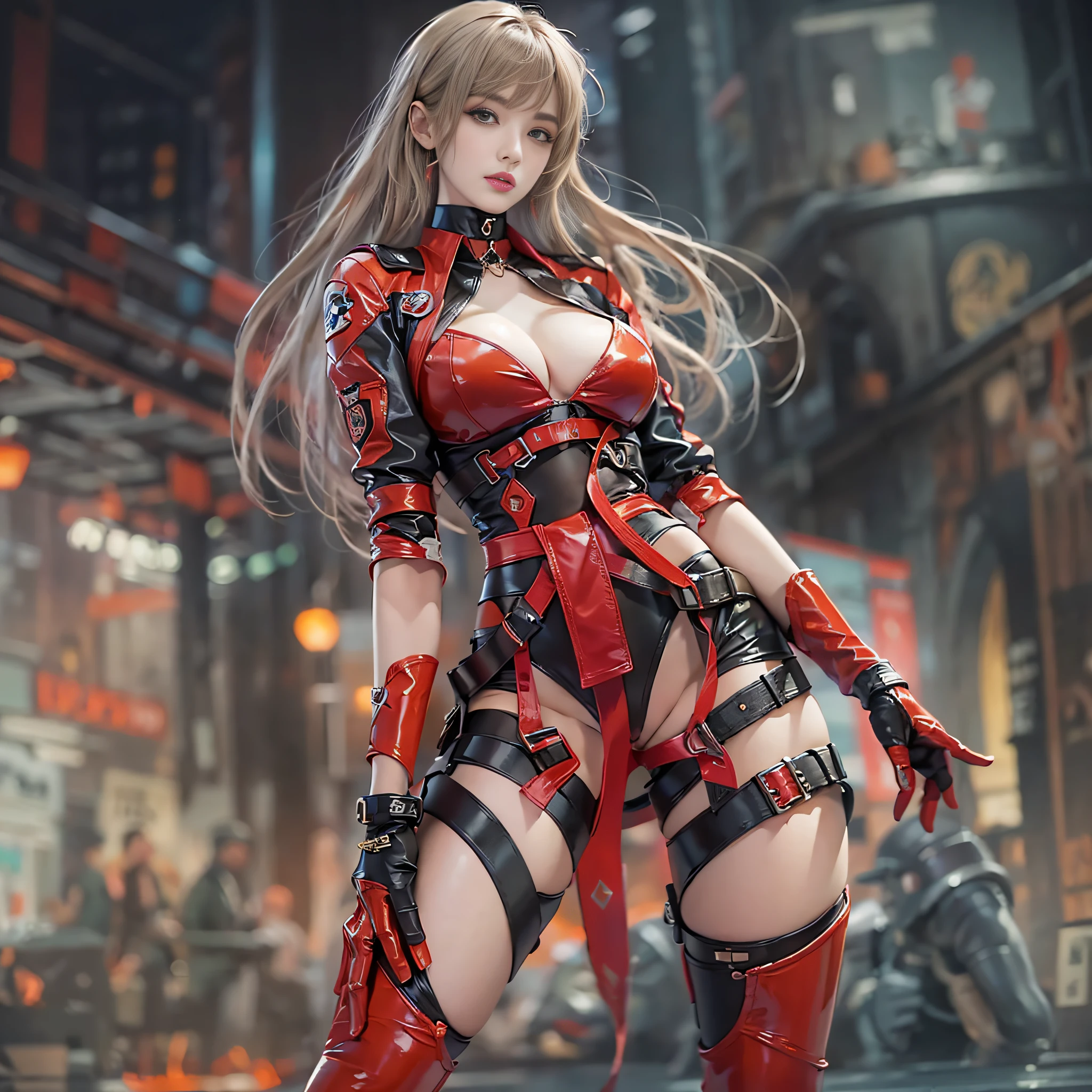 ((masterpiece:1.4)、(top-quality:1.4)、(reallistic:1.7))、Dirty pair、The beautiful duo of Yuri and Kei、Sexy Daughter、Super beautiful girl、2girls:1.4、Super sexy military uniform、Glossy luxury latex、Luxury Latex Bodysuit、By Luis Royo、age19、Super Ultra Ultra Bikini、(Looking Back Beauty:1.4)、Cute tattoos、Outstanding style、(Two legs are drawn correctly:1.7)、(Two arms are drawn correctly:1.7)、Anatomically correct depiction of limbs、Slender Abs、(beauty legs:1.4)、beautiful countenance、kawaii faces、Beautiful ass、A detailed eye、beautidful eyes、Raw photo、red-lips、Red boots、a choker、a necklace、耳Nipple Ring、Ultra-futuristic city fantasy、