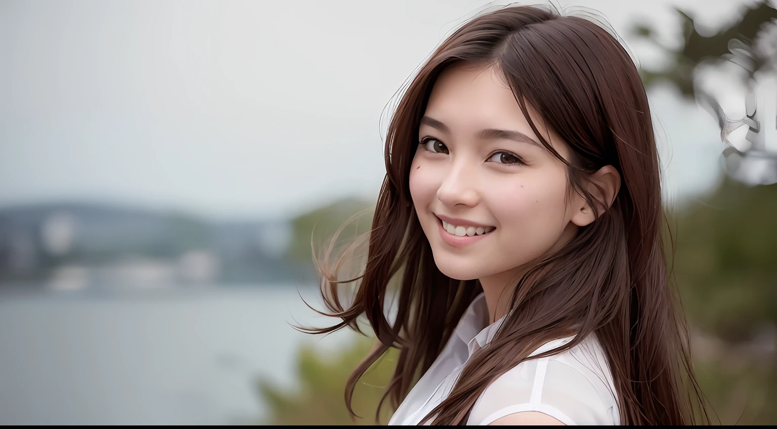 (8K, Best Quality, Masterpiece: 1.2), (Realistic, Photorealistic: 1.37), Super Detail, 1 Girl, Cute, Solo, (Redness of the Nose), (Smile: 1.15), (Mouth Closed) Small, Beautiful Eyes, (Long Hair: 1.2), Floating Hair Novafrog style, upper body, Japan person