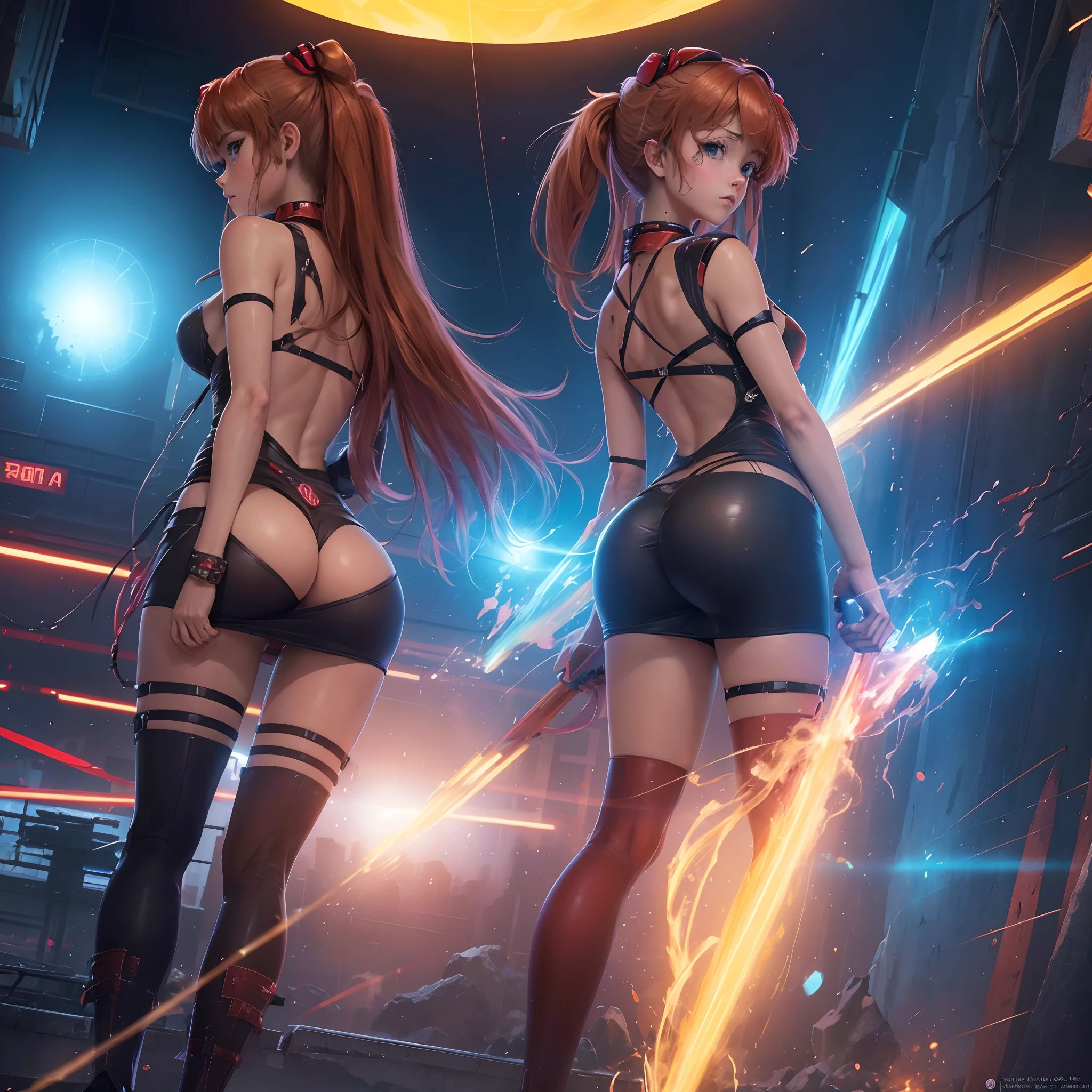 ((mejor calidad)), ((obra maestra)), (muy detallado:1.3), ..3d, hermoso (cyberpunk:1.3) ((Asuka Langley Shikinami)), ((Ropa trasnparent)) ((falta muy corta)) ((perfecto)) ((vista)) ((Vista posterior)) ((View from behind)) vida real, 1 girl, cabin, Humano, Grande, ombligo, desnudez, (Obra maestra, highest qualityr), Rayo lateral, , hermosos ojos detallados, cadena de esclavos, collar de esclavo, trasero perfecto, pechos mojados, Ropa de esclavo, boca abierta, ahe-cara, rough breathing, sonrojarse, sudar, Ropa de esclavo, cabello multicolor, Dumpling pelo, cuerpo completo, Ropa reveladora, Bailar en un club de strippers, fibre optic cables, Logotipos corporativos, HDR (High Dymanic Range), Trazado de rayos, NVIDIA RTX, Super resolution, Irreal 5, Sub-Surface Scatterring, Texturas PBR, postprocesamiento, Anisotropic filtering, profundidad de campo, maximum sharpness and sharpness, Texturas multicapa, Mapeo de albedo y especular, sombreado de superficie, Accurate simulation of light-material interactions, proporciones perfectas, octane representation, duotone lighting, ISO bajo, balance de blancos, regla de tercios, apertura amplia, 8K RAW, high-efficiency subpixels, sub-pixel convolution, glow particles,