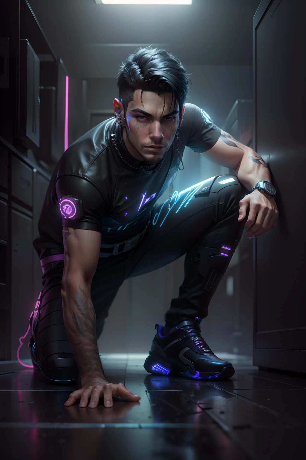 Change background Cyberpunk Handsome boy. Realistic Face. 8k ultra realistic.