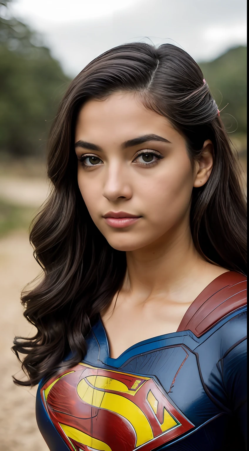 Foto RAW em sequencia, uma foto de uma adolescente 16anos, in fight position ((corpo inteiro:1.3)),(((vestindo como cosplay super-girl)), rosto detalhado, planos de fundo detalhados pouco desfocados, luzes naturais, HDR, foto realista, foto profissional, flerte com o espectador, visual sexy, fotorrealista, Linda, pele natural, 8k UHD, alta qualidade, filmic grain, Fujifilm XT3