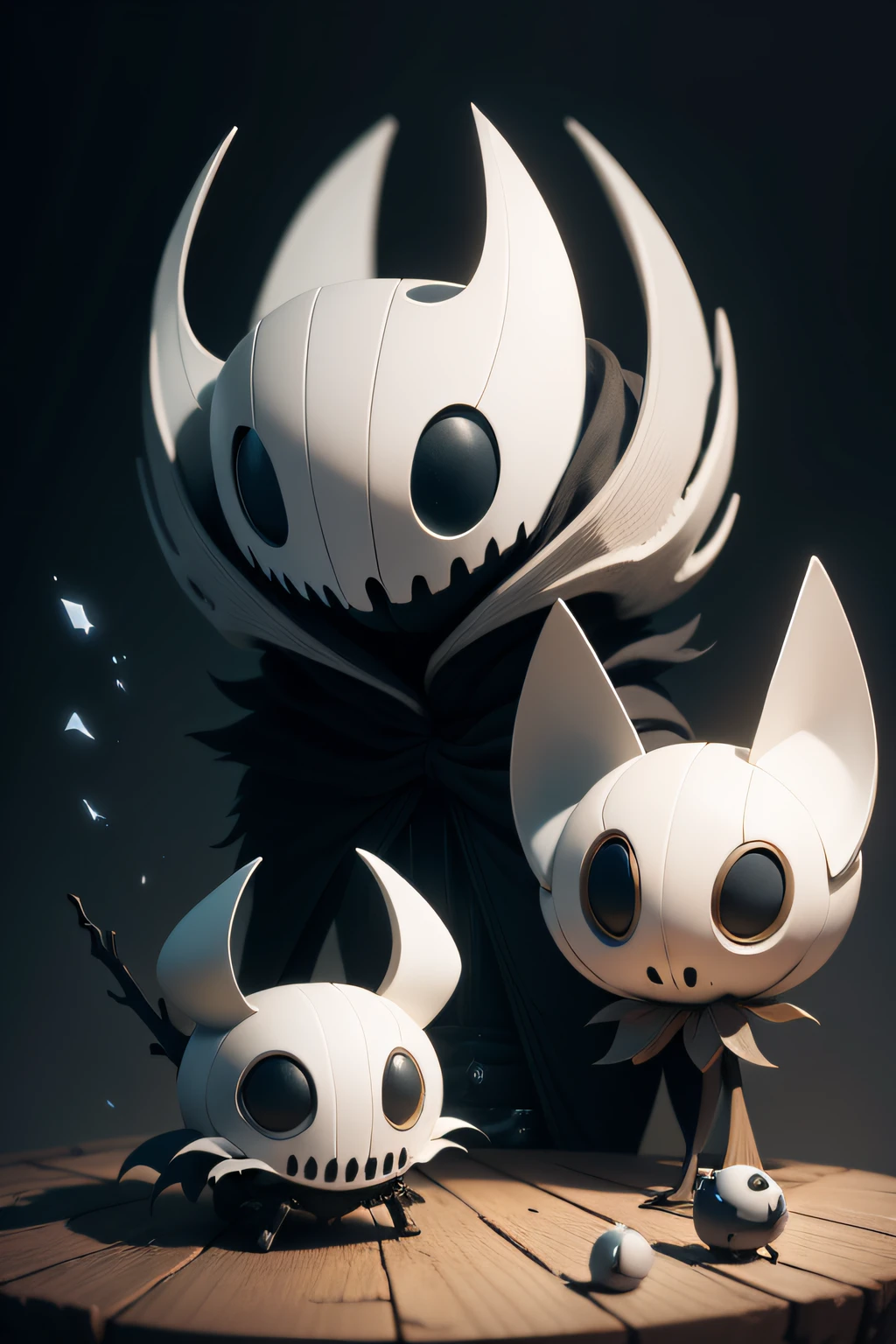 Make a cartoon image, em 4k, de Hollow Knight