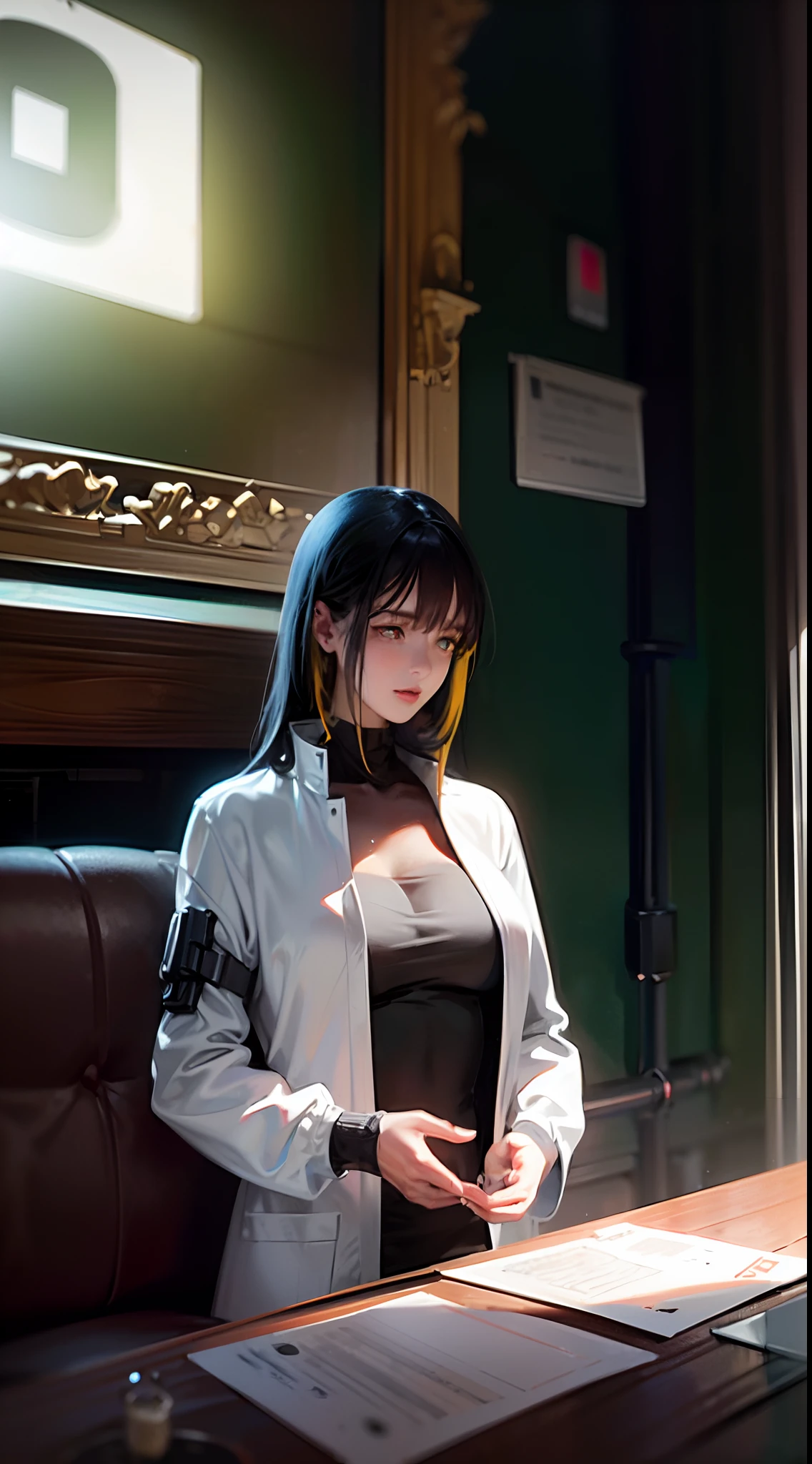 ((Best Quality)), ((Masterpiece)), (Detail: 1.4), 3D, a beautiful image of a female cyberpunk, HDR (High Dynamic Range), Ray Tracing, NVIDIA RTX,Super-Resolution,Unreal 5, subsurface scattering, PBR texture, post-processing, anisotropic filtering, depth of field, maximum sharpness and sharpness, multi-layer texture, albedo and specular map, surface shading, precise simulation of light-material interaction, perfect scale, Octane Render, two-color light, large aperture, low ISO, white balance, rule of thirds, 8K RAW,