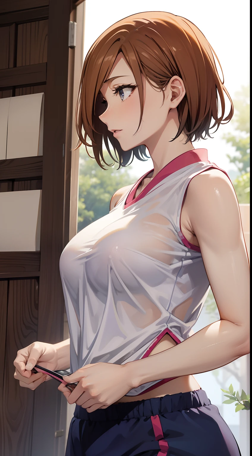 Nagisaki Nobara, ropa de ejercicio, sexy, muslos grandes