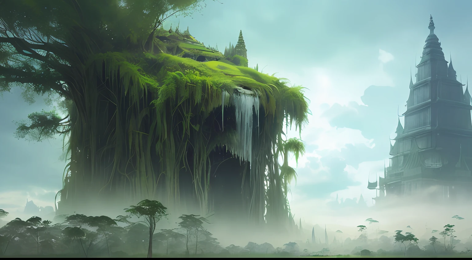 (Extreme close-up) photore (Scared:1.1) (rainforests:0.9), (tall grass:1.2), (A huge old dead alien:1.2), Silver light reflection,Wet, (Pagodas, 12th century, 1.2),rays of sunshine, insanely details, Cinematic, epic realistic, Intricate details, ultra - detailed, High quality, primitive, author:Jakub Rozalski
