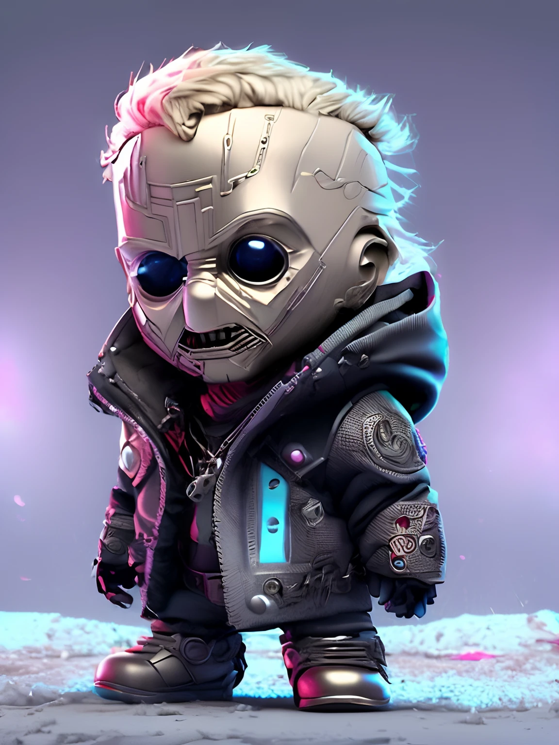 Corey Taylor's cinematic shot of snow apocalypse Slipknot cute realistic, cercado por fogo, sem costura, epic, cinemactic, detalhes intrincados, premiado, great lighting, sombreamento, alta qualidade, detalhado