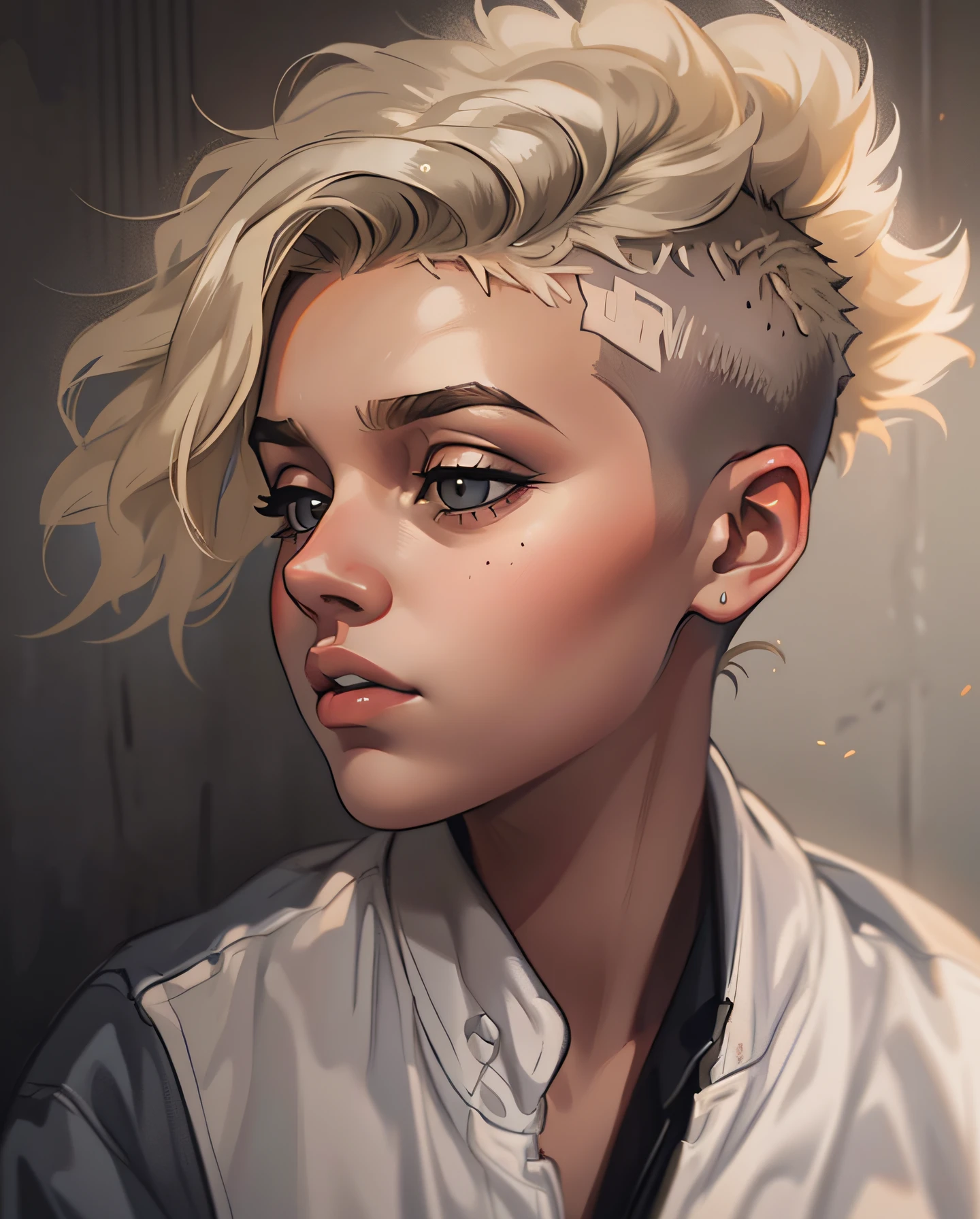 "a 20 yo woman, blonde, (hi-top fade:1.3), dark theme, soothing tones, muted colors, high contrast, (natural skin texture, hyperrealism, soft light, sharp)"