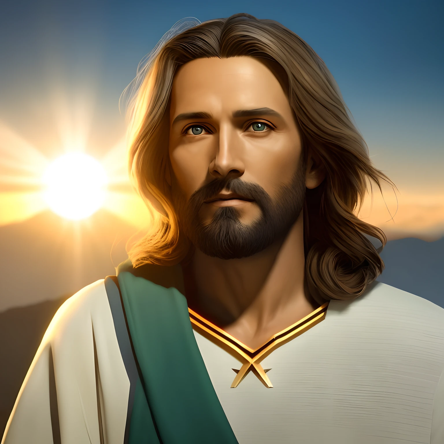 Jesus is standing before the sun with a cross on his shoulder, Retrato de Jesus Cristo, Jesus Cristo, Vestido como Jesus Cristo, rosto de Jesus, Greg Olsen, Jesus, jesus of nazareth, Jovem Deus Todo-Poderoso, Tron legado Jesus Cristo, O Senhor e Salvador, Jesus Gigachad, Tron legado Jesus, Jesus Cristo em Mass Effect, sun behind him