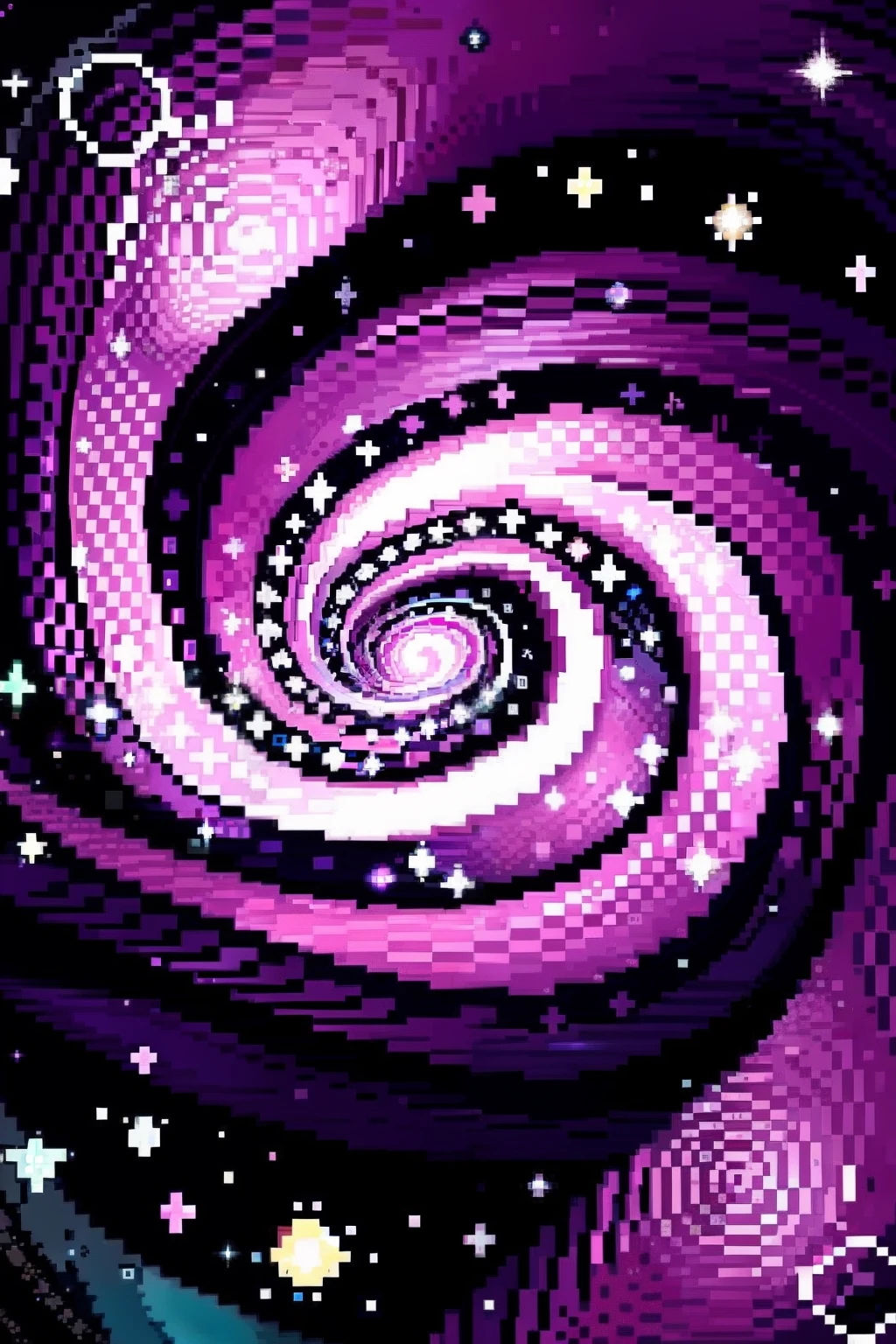 espiral roxo, with stars in black space