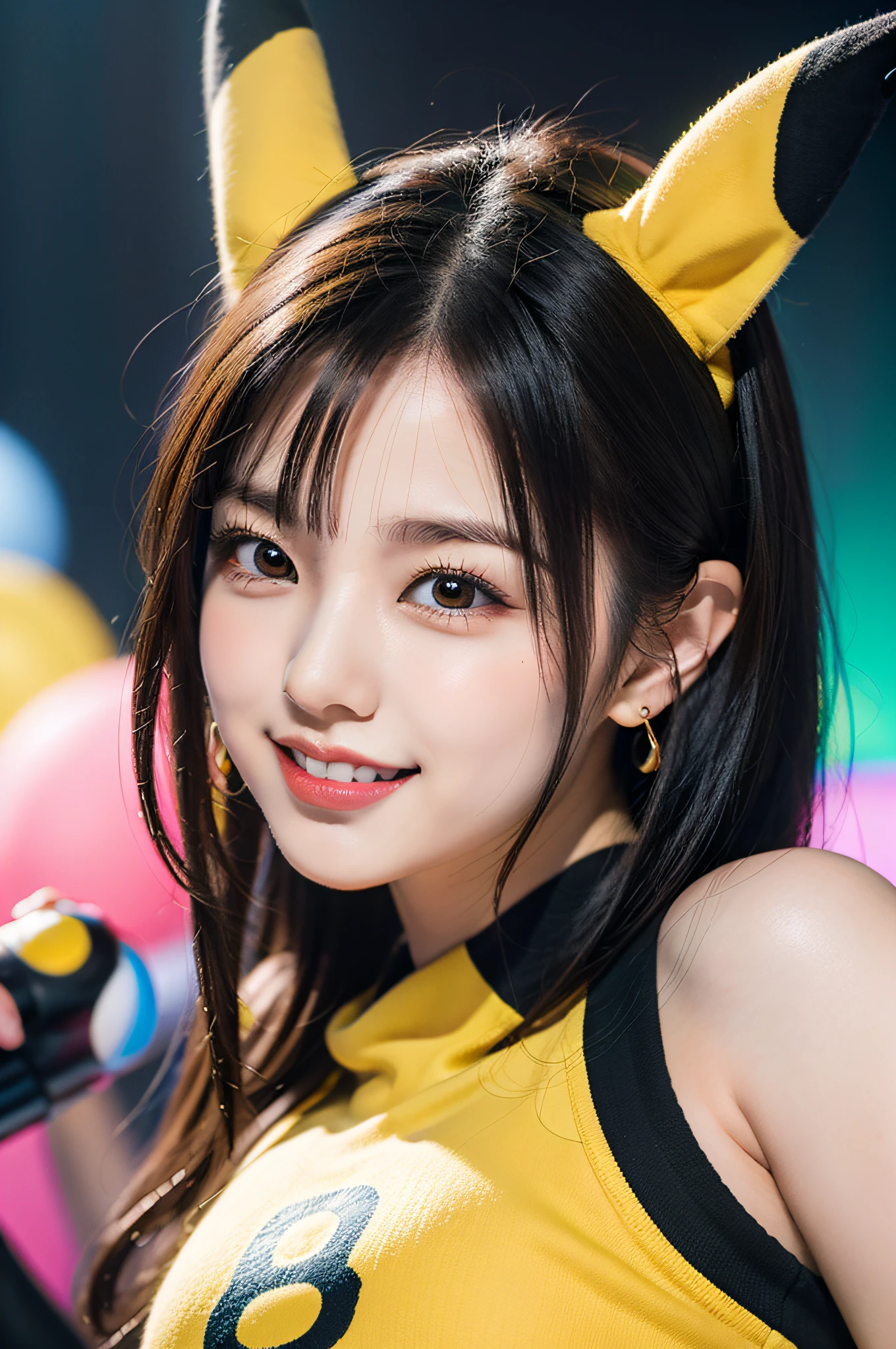 (ultra high resolution, photorealistic, realistic, highest quality, photo-realistic), (highly detailed skin, visible pores), (real person, photograph), (((Yellow Hanff, Chinese style)))), realistic, yellow background, Upper body, (8K, RAWphotograph, highest quality, masterpiece), (one girl russian blonde portrait ), photon mapping, radio city, Physically based rendering, automatic white balance, ((unforgettable smile, long hair)), Watery eye, (blush|Cute and playful|Lovely|thin|thick bangs|beauty|twin tails|bun hair,),(looking at the viewer),(The iris and pupil are round,pupils reflect the environment,eyes are not the same size),