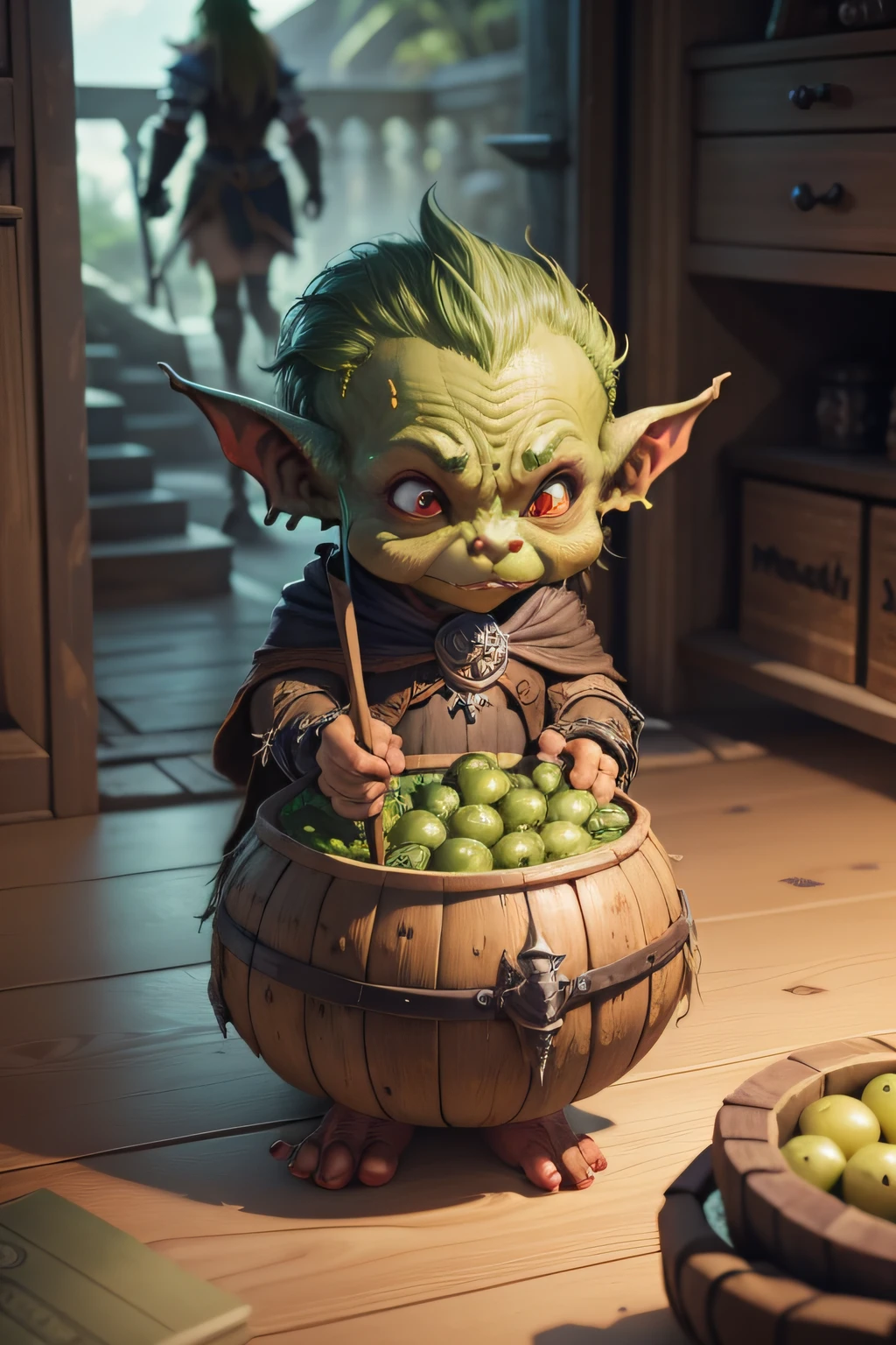 Goblin rpg usando um machado grande