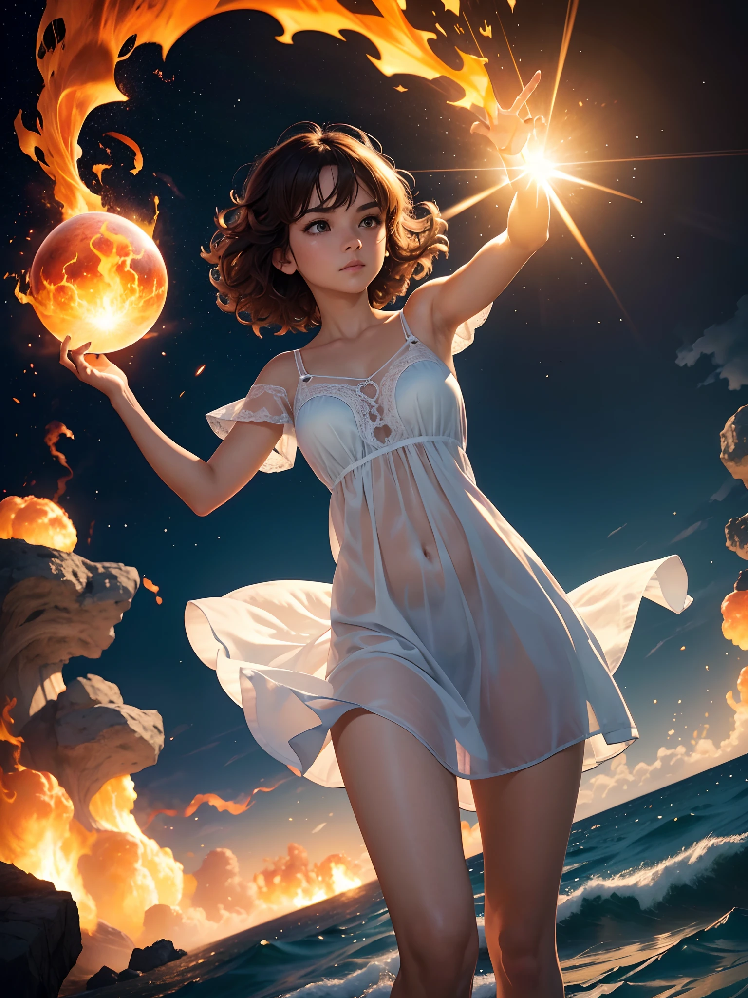 (masterpiece:1.1), (best quality:1.2), (artwork:1.1) of (real catgirl in light nightdress, dynamic pose:1), skinny, thin legs, thin hips, crepuscular rays, (scenic, floating short hair, tender, natural skin, upper body, tall), (crisp:1.1), (ultra detailed, ultra detailed cg background), full body colorful tattoo, firestorm, centered, colorful, glowing, (depth of field), wavy hair, finely detailed, (edge detection:1), (120mm), beautiful eyes, (intense lighting:1.1), (ultrasharp), fine art, creative, face, bokeh, photographed on a Fujifilm GFX 100S, macro lens, orange, cold blue, fireball, engulfed in flames, flight, sunny, dynamic, physics, sky, lava, moons, shockwaves, red-hot, magic, wizardry, spheres, concentric