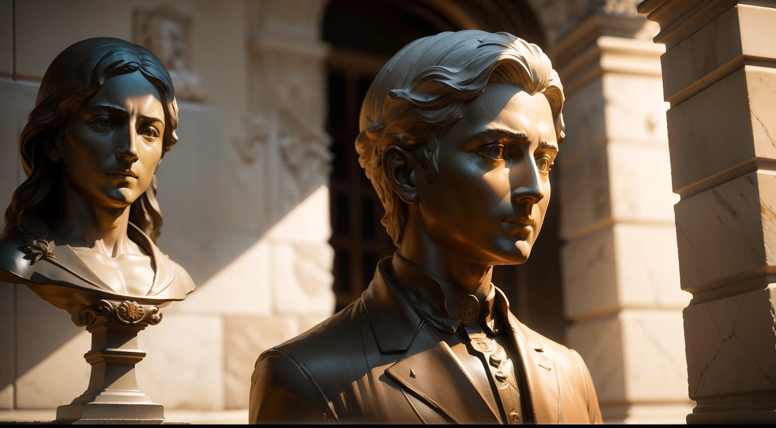 Bust of statue of the Marcos aurélio (obra-prima) (8k high resolution) (melhor qualidade) (Ultra Definition) (Ultra realista)(Foto RAW) (Foto realista) (bright illumination)