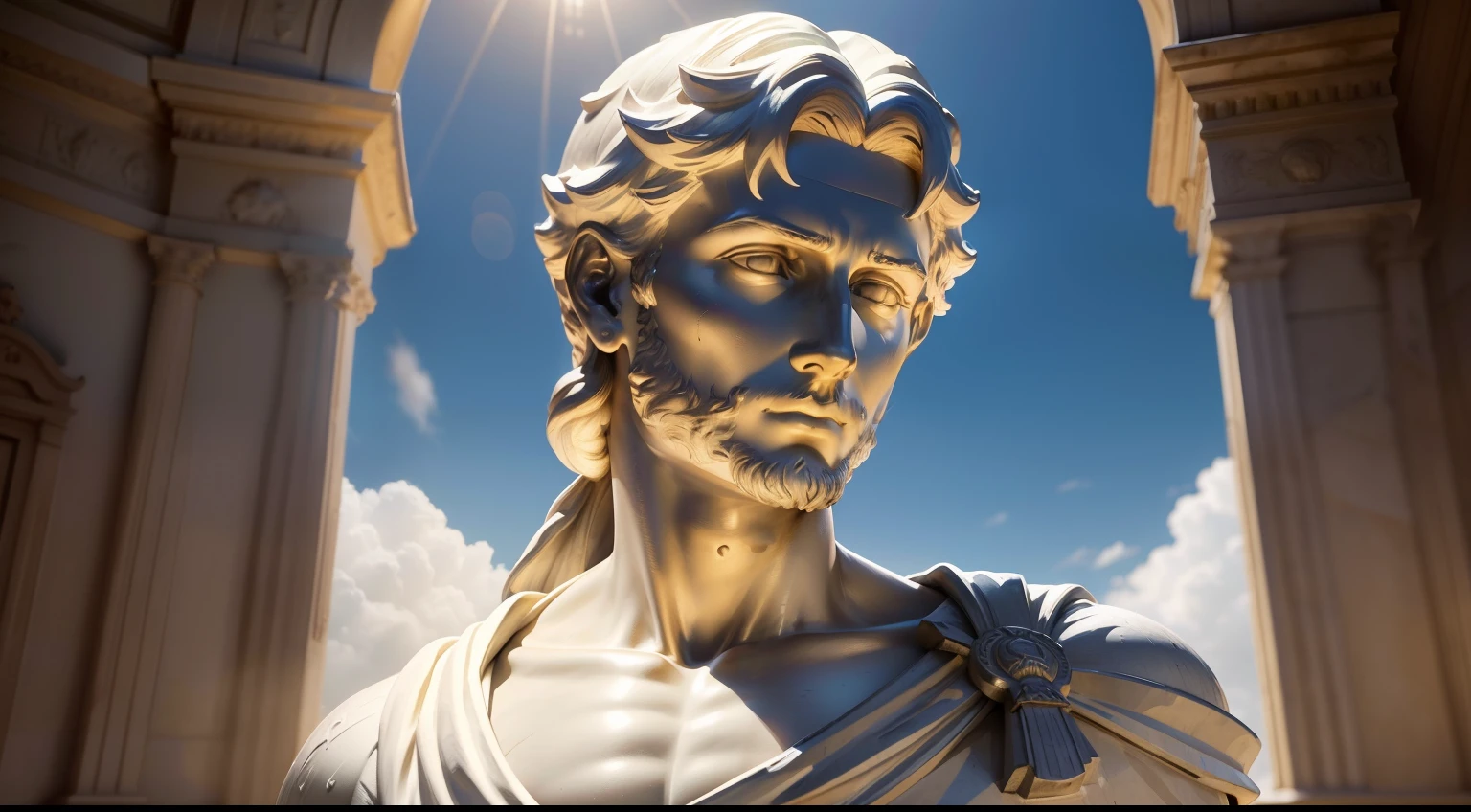 Marcus Aureliu Bust of statue (obra-prima) (8k high resolution) (melhor qualidade) (Ultra Definition) (Ultra realista)(Foto RAW) (Foto realista) (bright illumination)